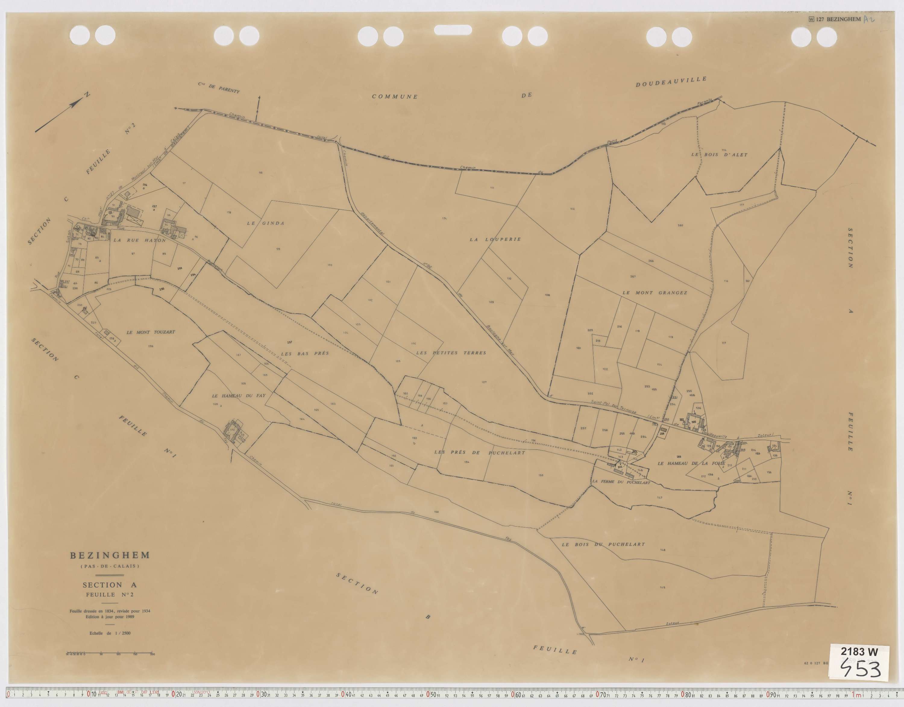 Bezinghem - Section A, feuille 2.