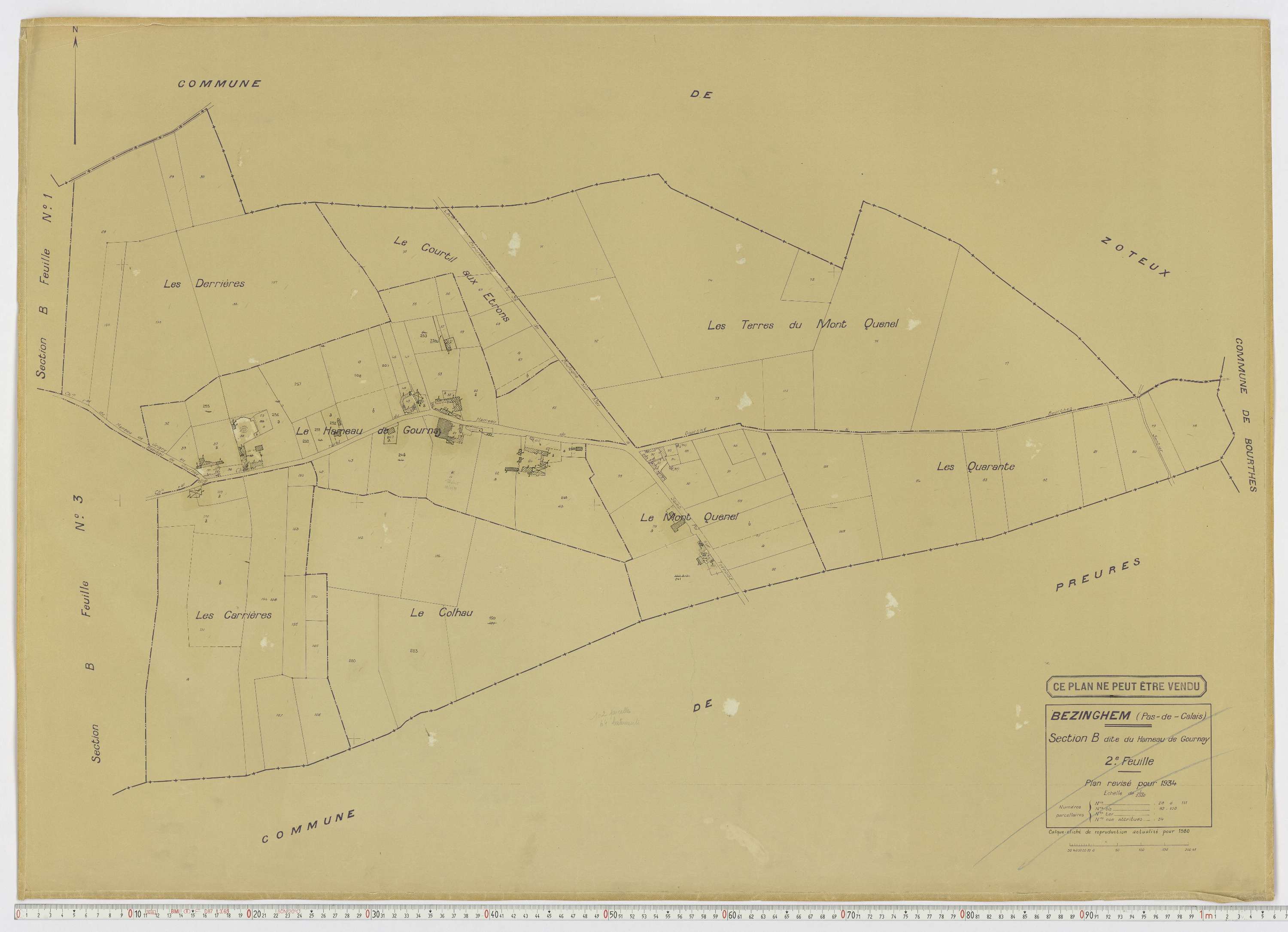 Bezinghem - Section B, feuille 2.