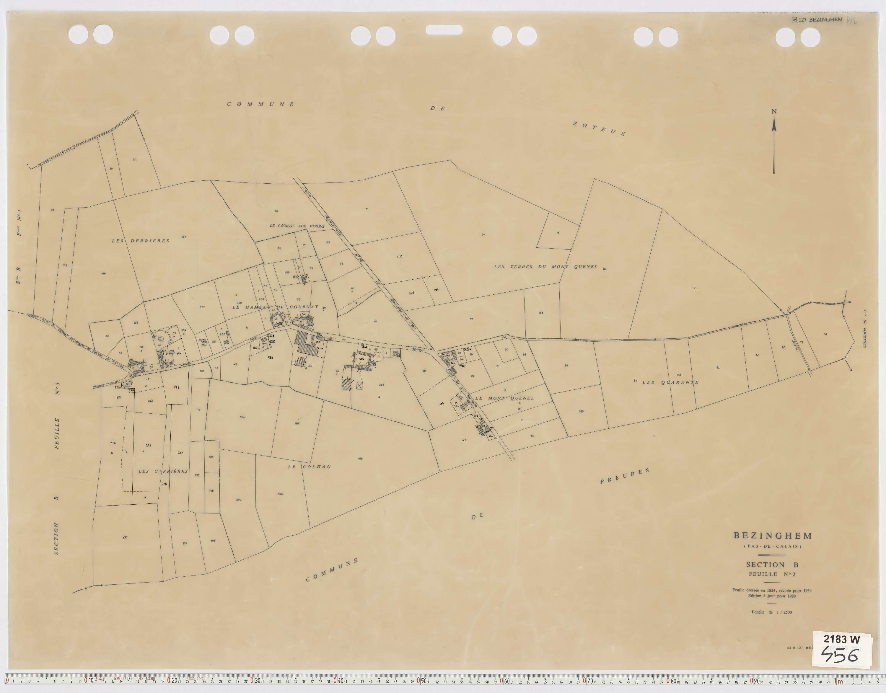 Bezinghem - Section B, feuille 2.