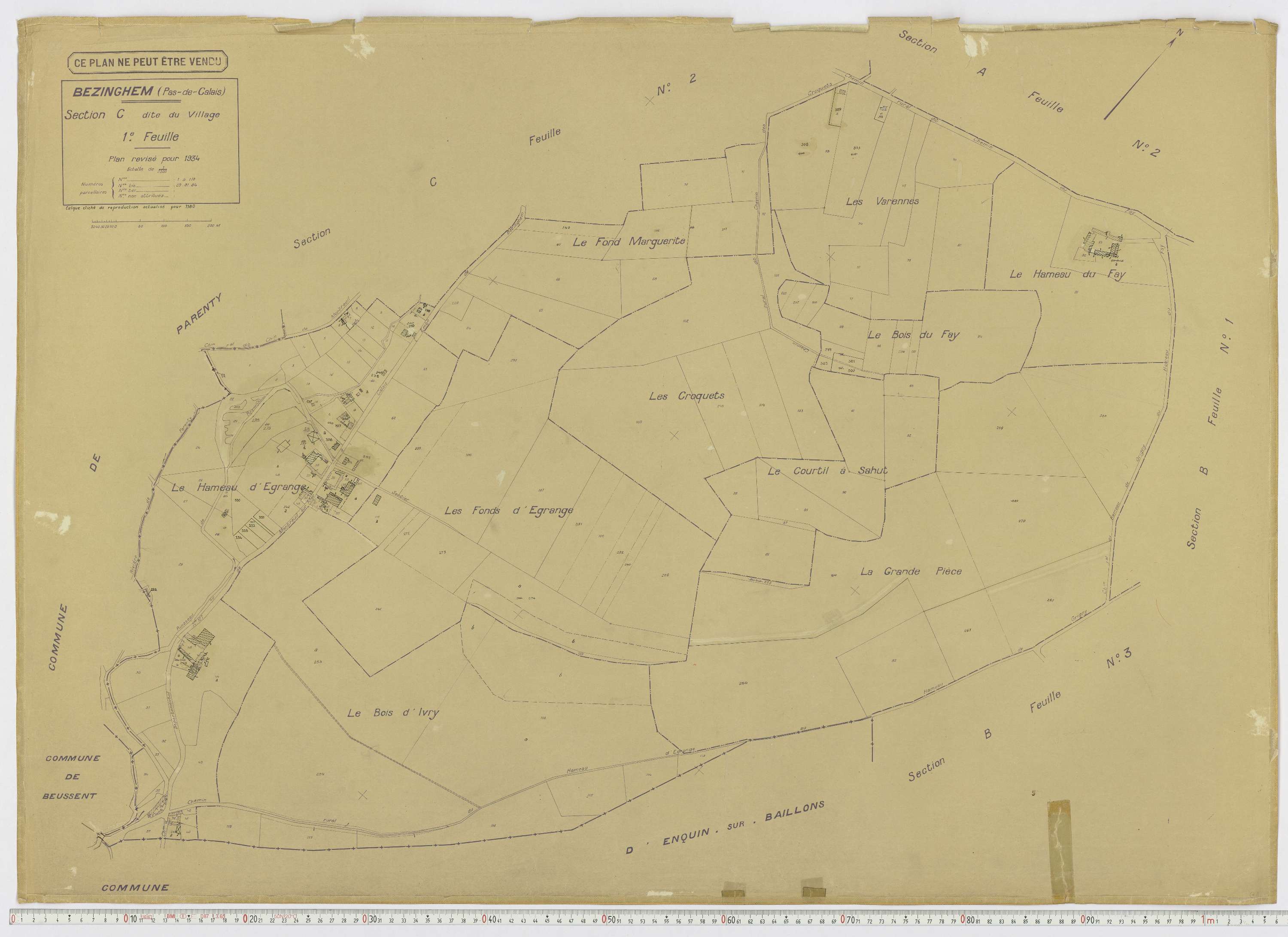 Bezinghem - Section C, feuille 1.