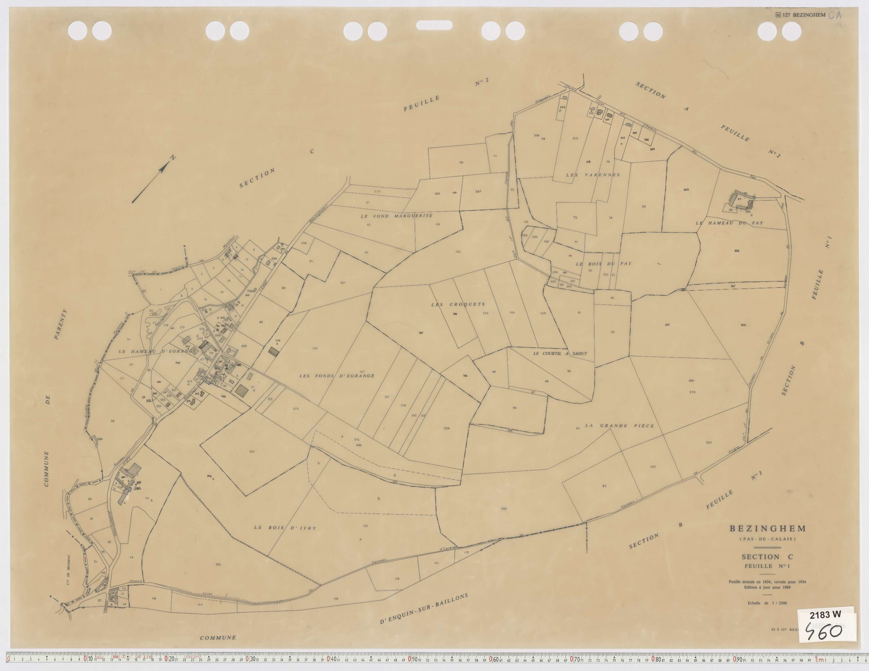 Bezinghem - Section C, feuille 1.