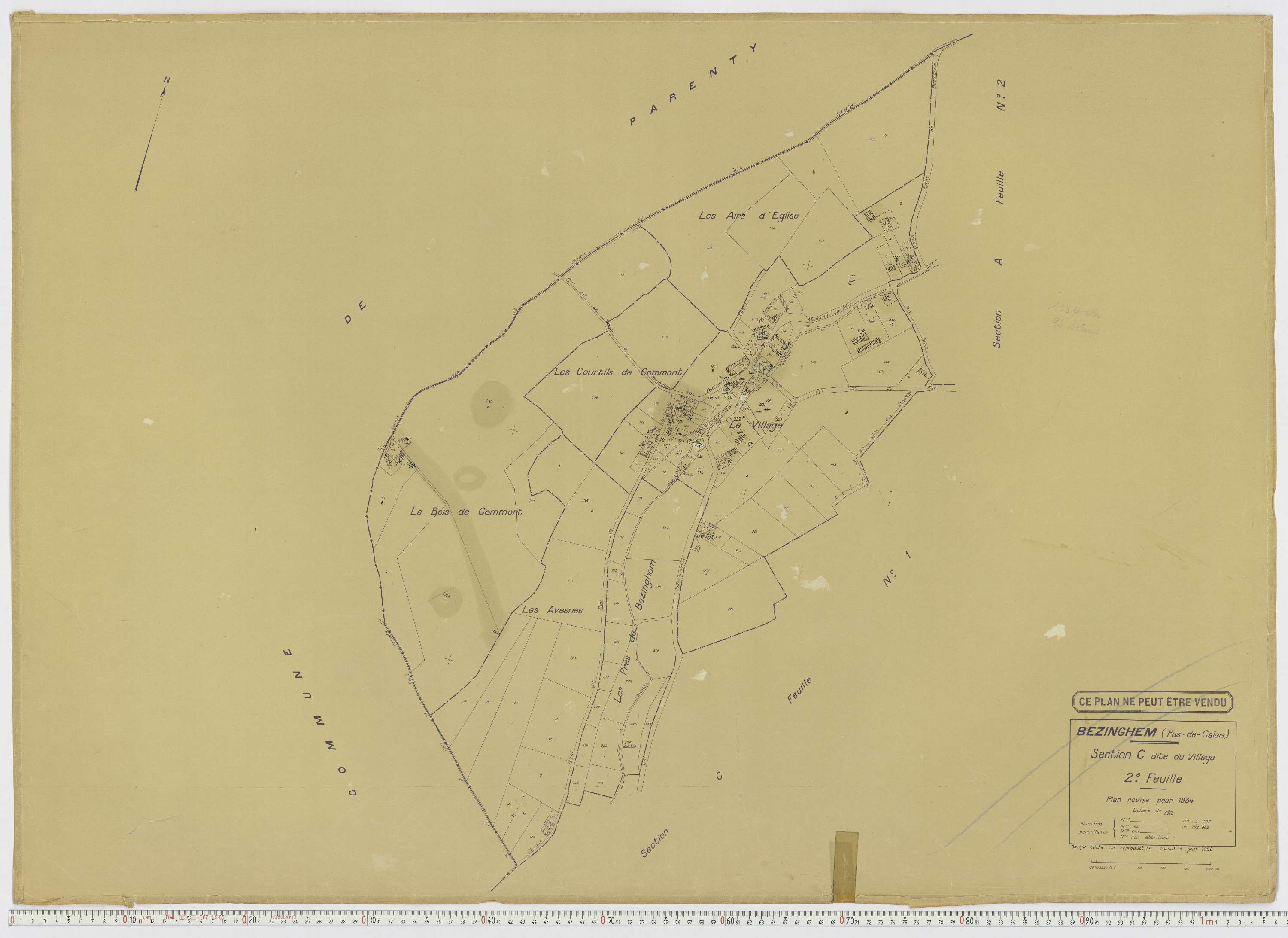 Bezinghem - Section C, feuille 2.