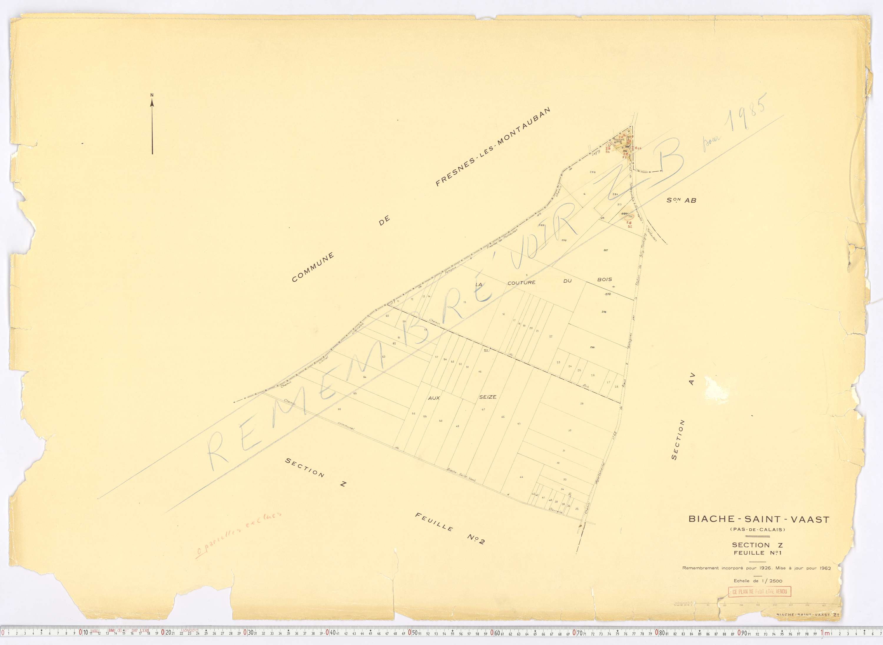 Biache-Saint-Vaast - Section Z, feuille 1.