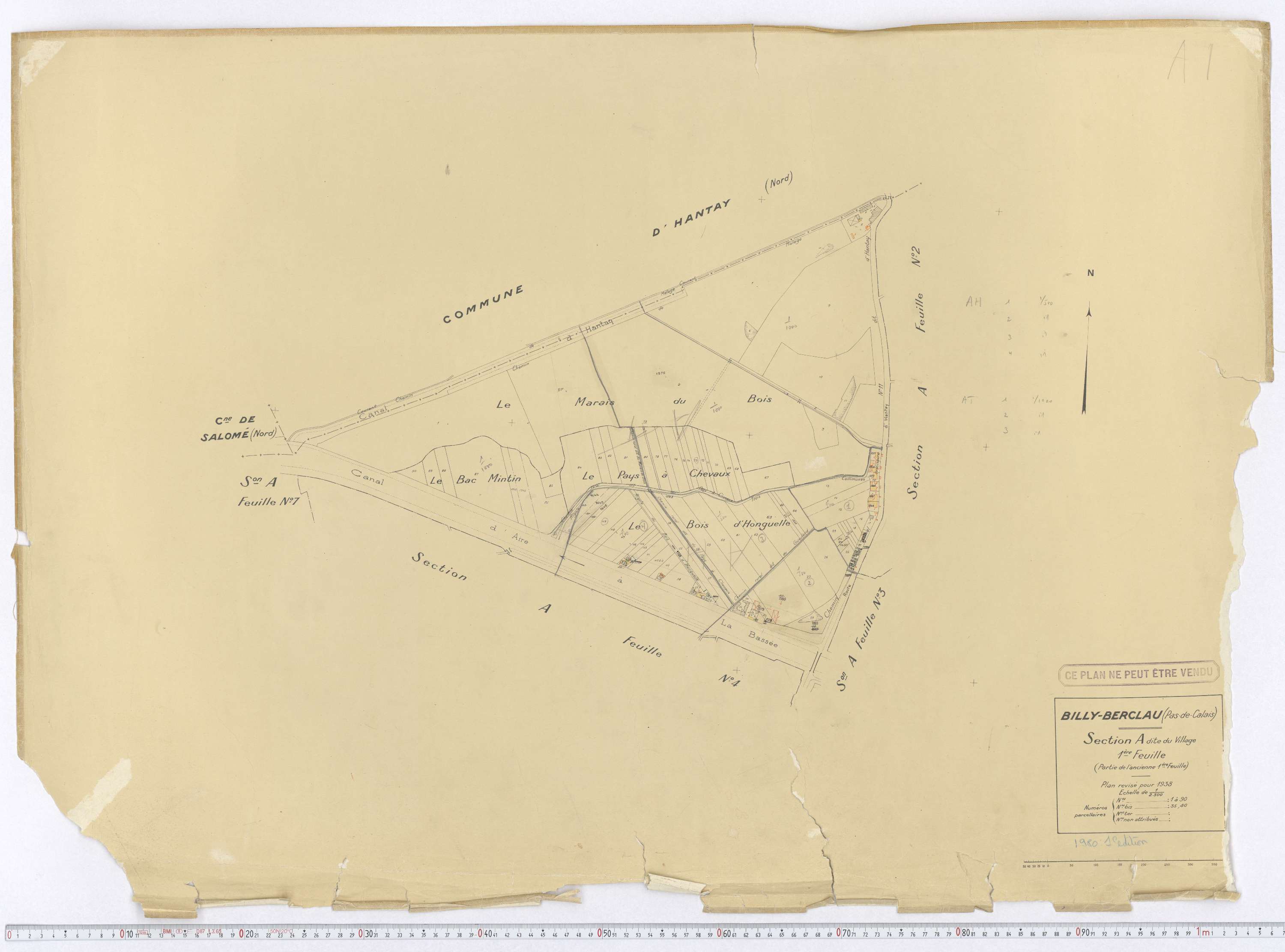 Billy-Berclau - Section A, feuille 1.