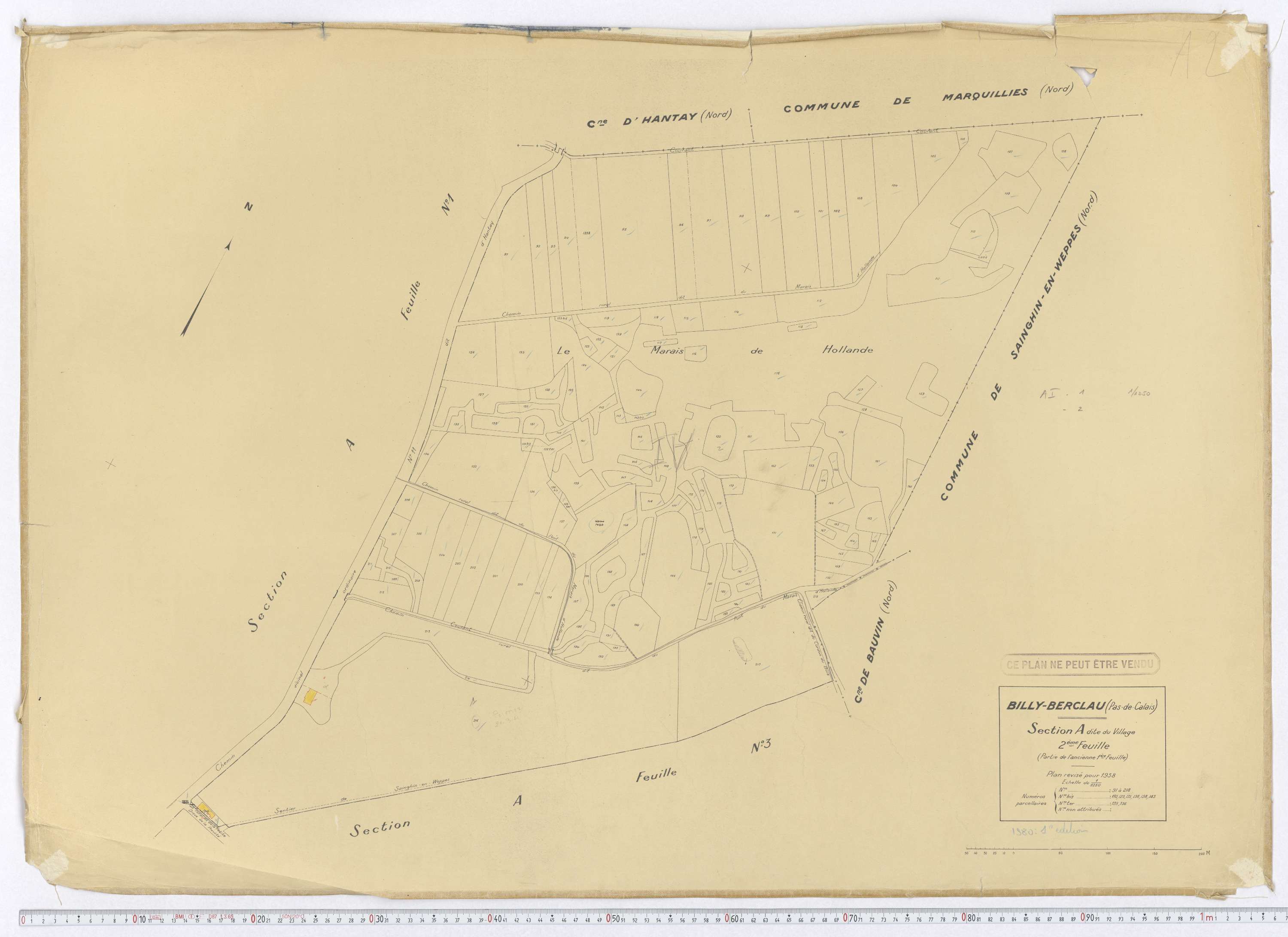 Billy-Berclau - Section A, feuille 2.