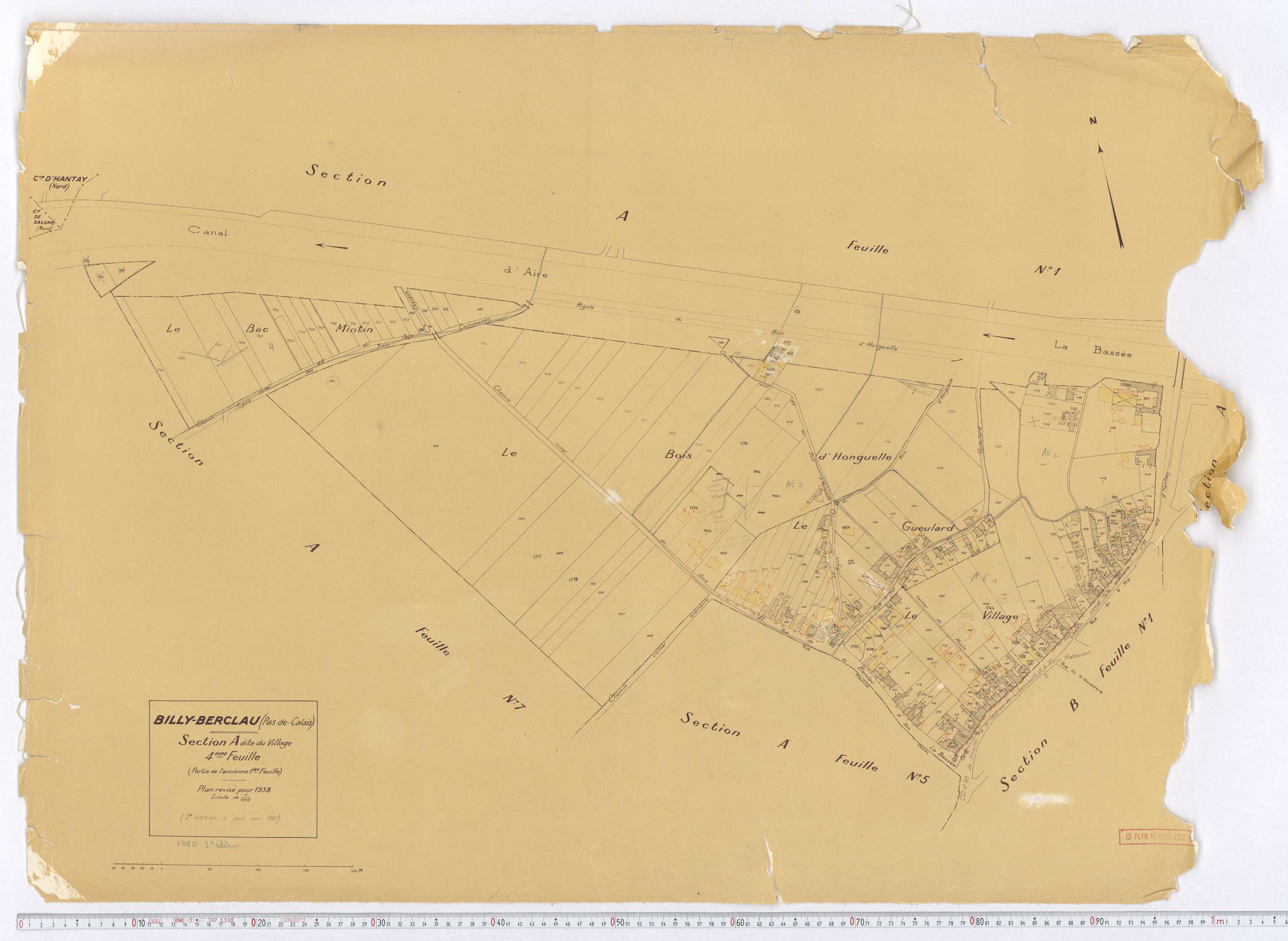 Billy-Berclau - Section A, feuille 4.