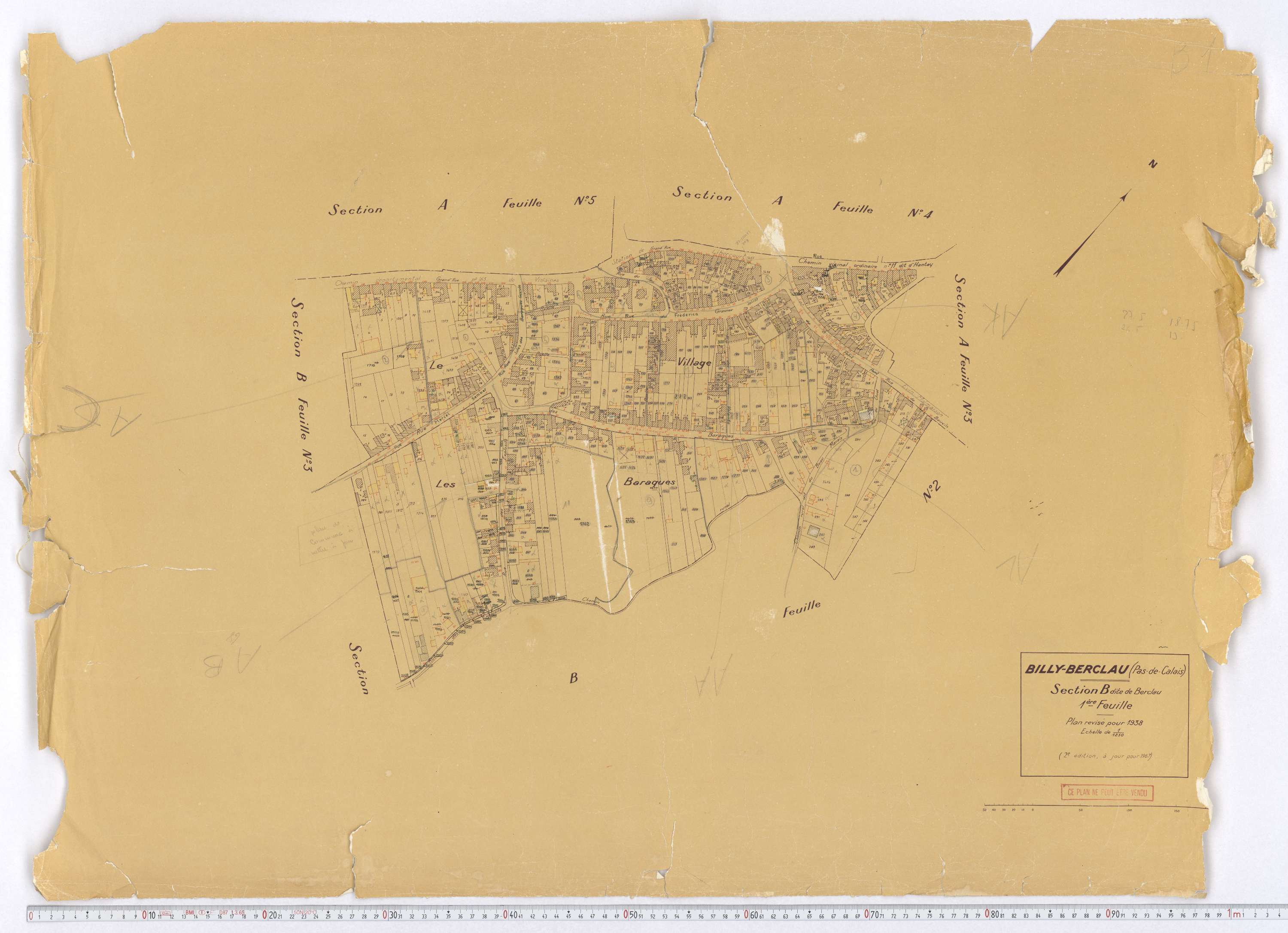 Billy-Berclau - Section B, feuille 1.