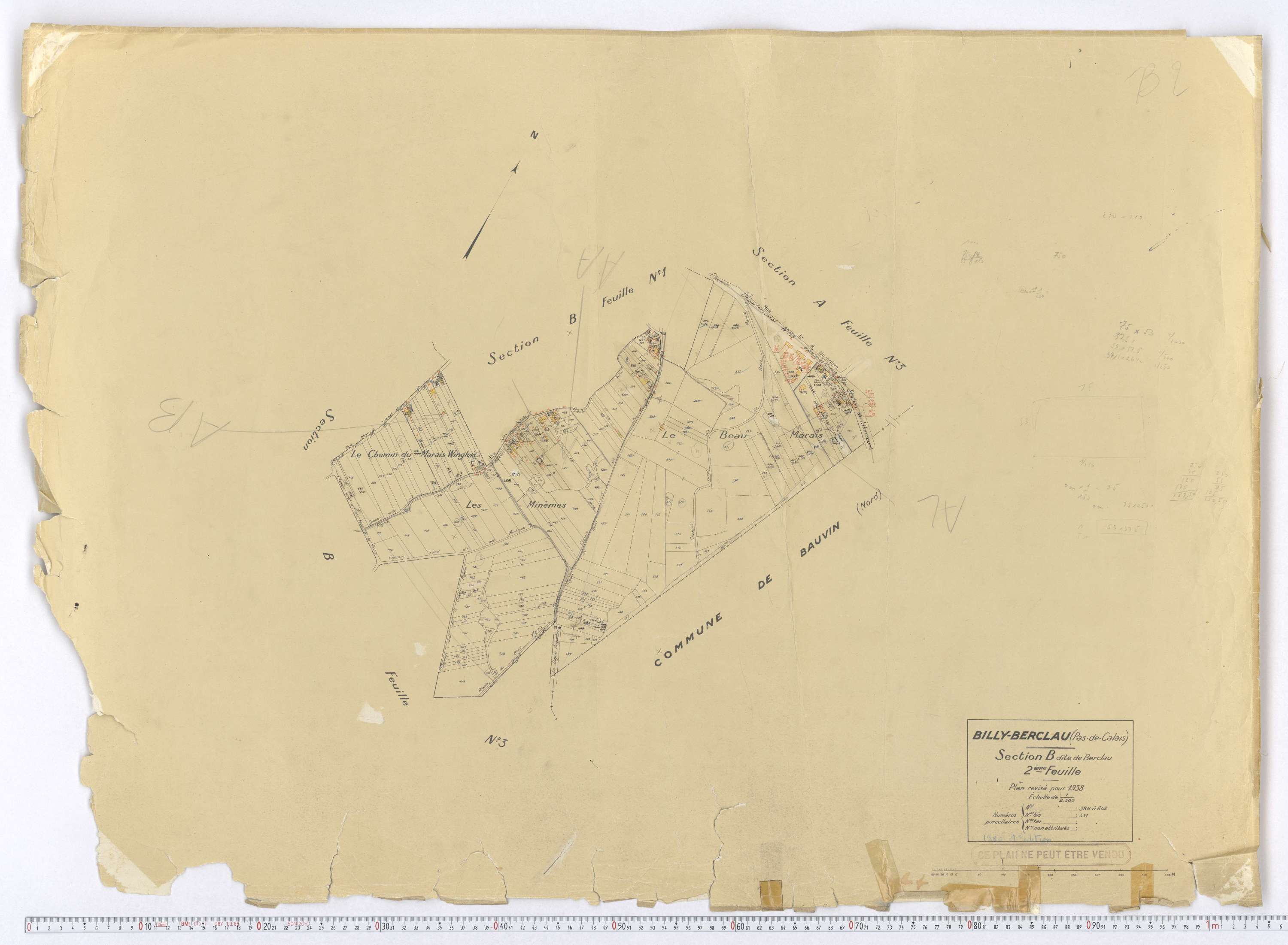 Billy-Berclau - Section B, feuille 2.