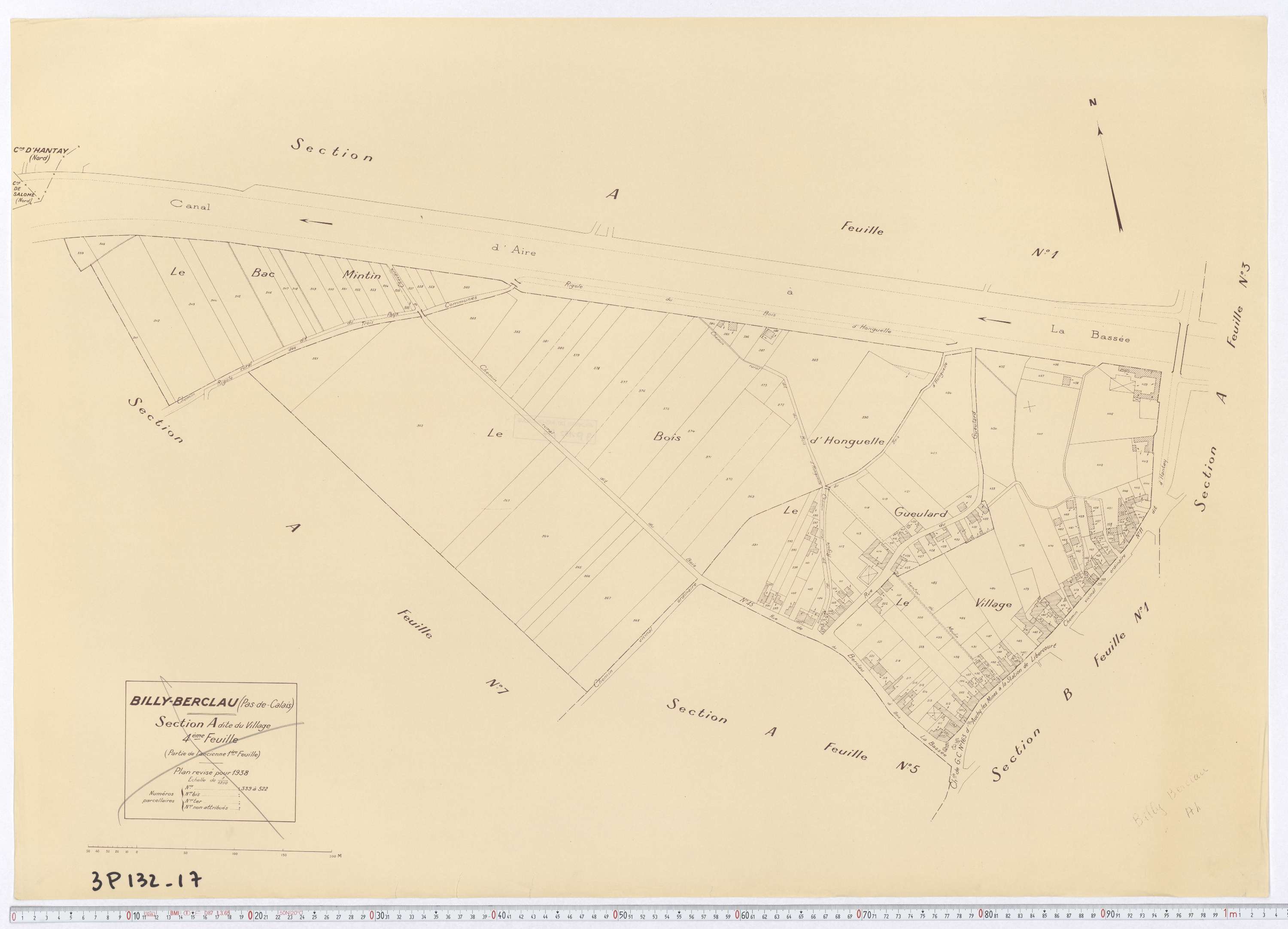 Billy-Berclau - Section A, feuille 4.