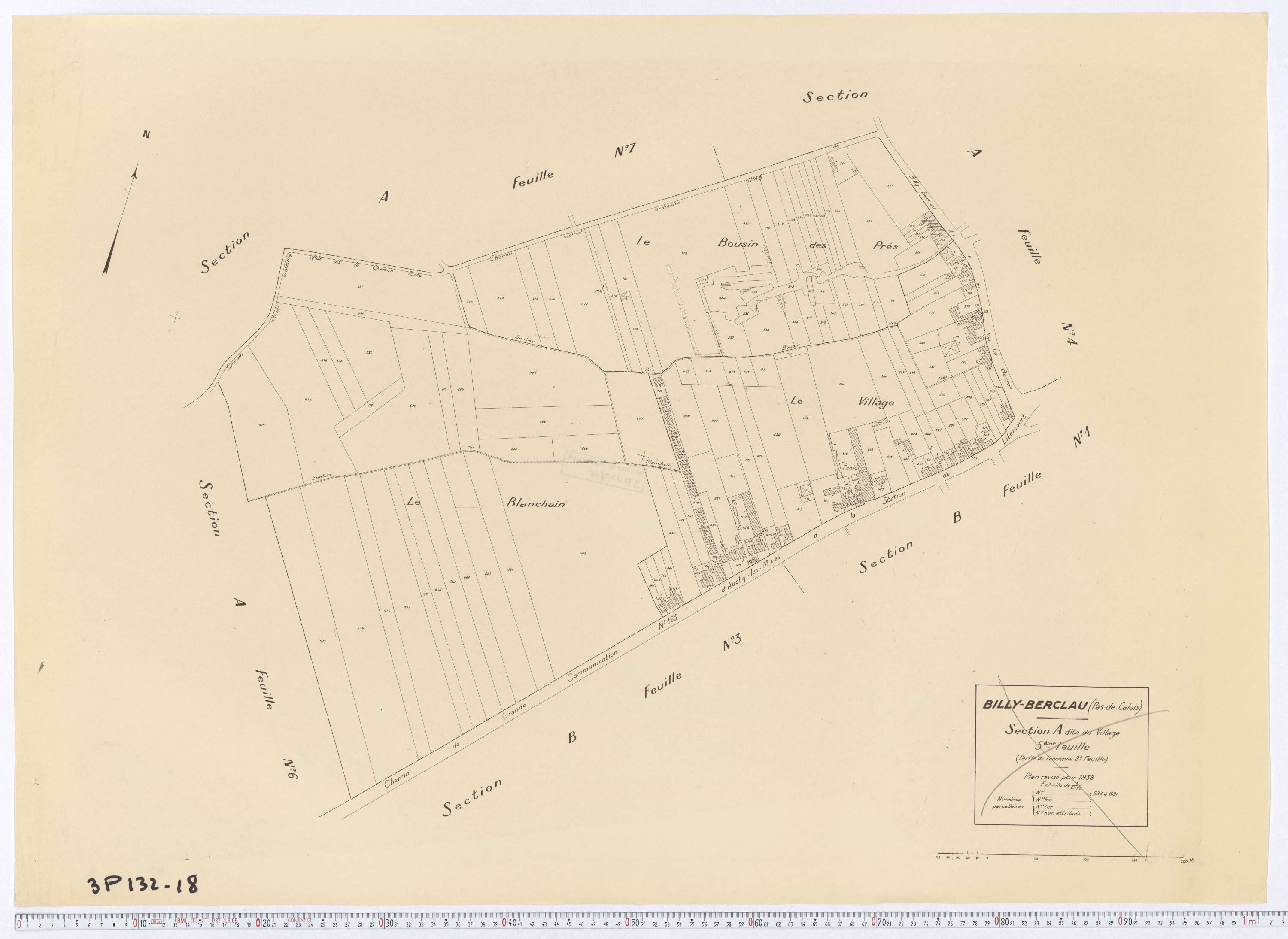 Billy-Berclau - Section A, feuille 5.