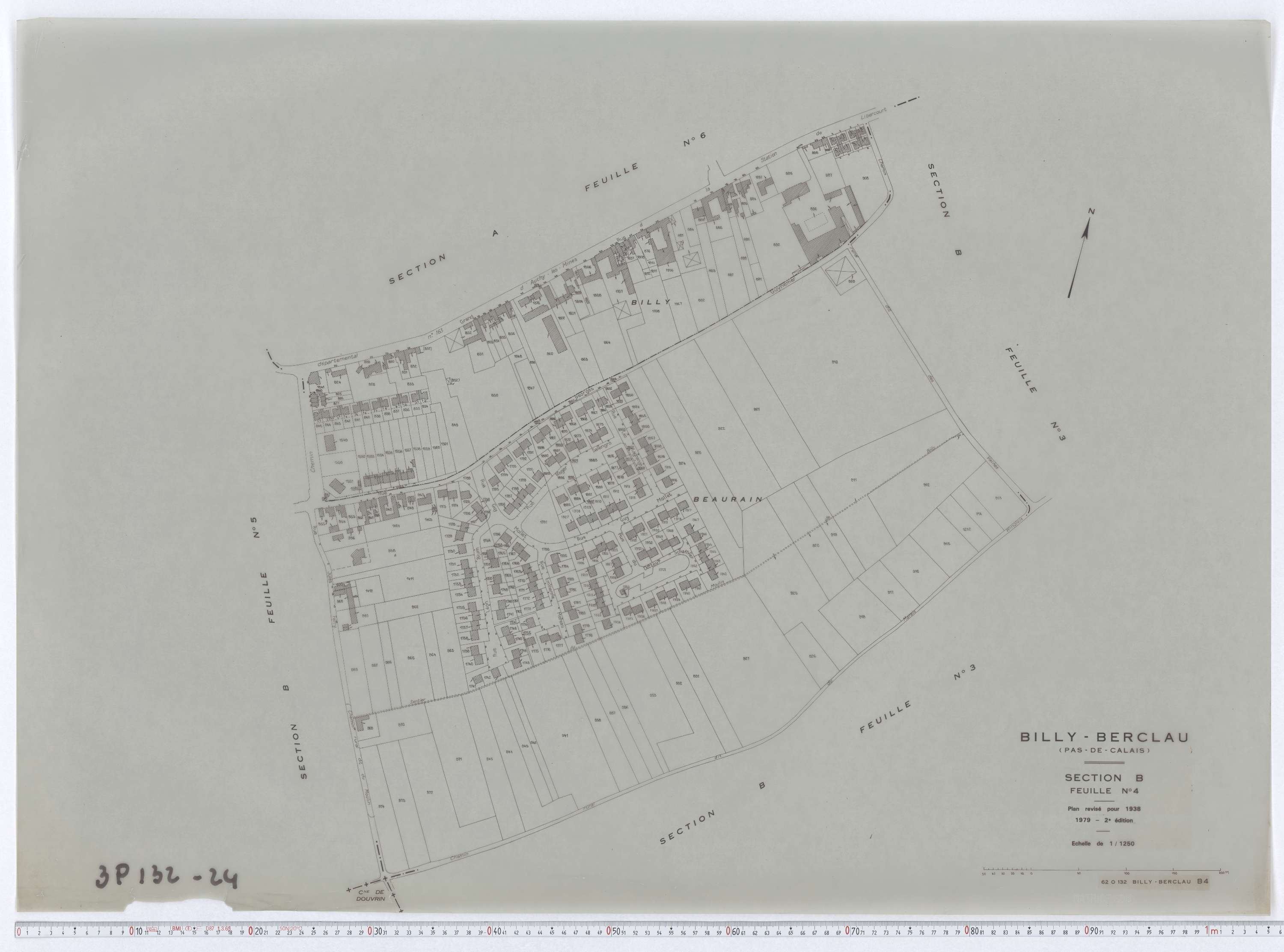 Billy-Berclau - Section B, feuille 4.