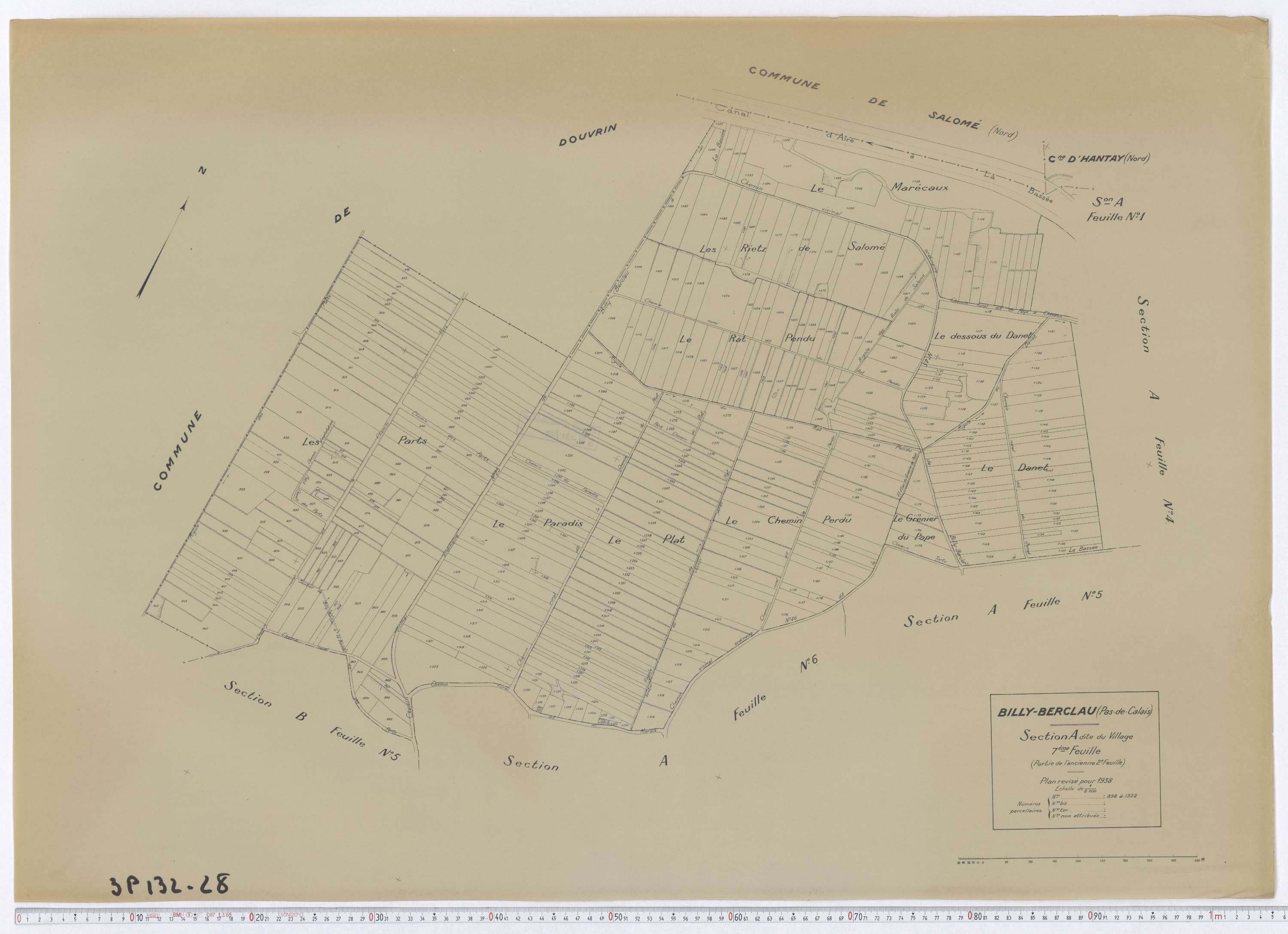 Billy-Berclau - Section A, feuille 7.