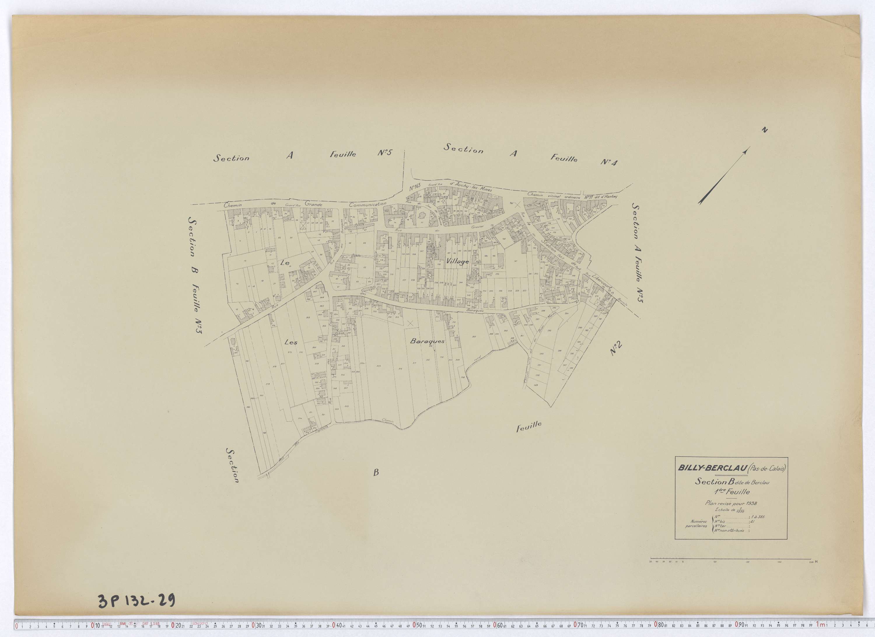 Billy-Berclau - Section B, feuille 1.