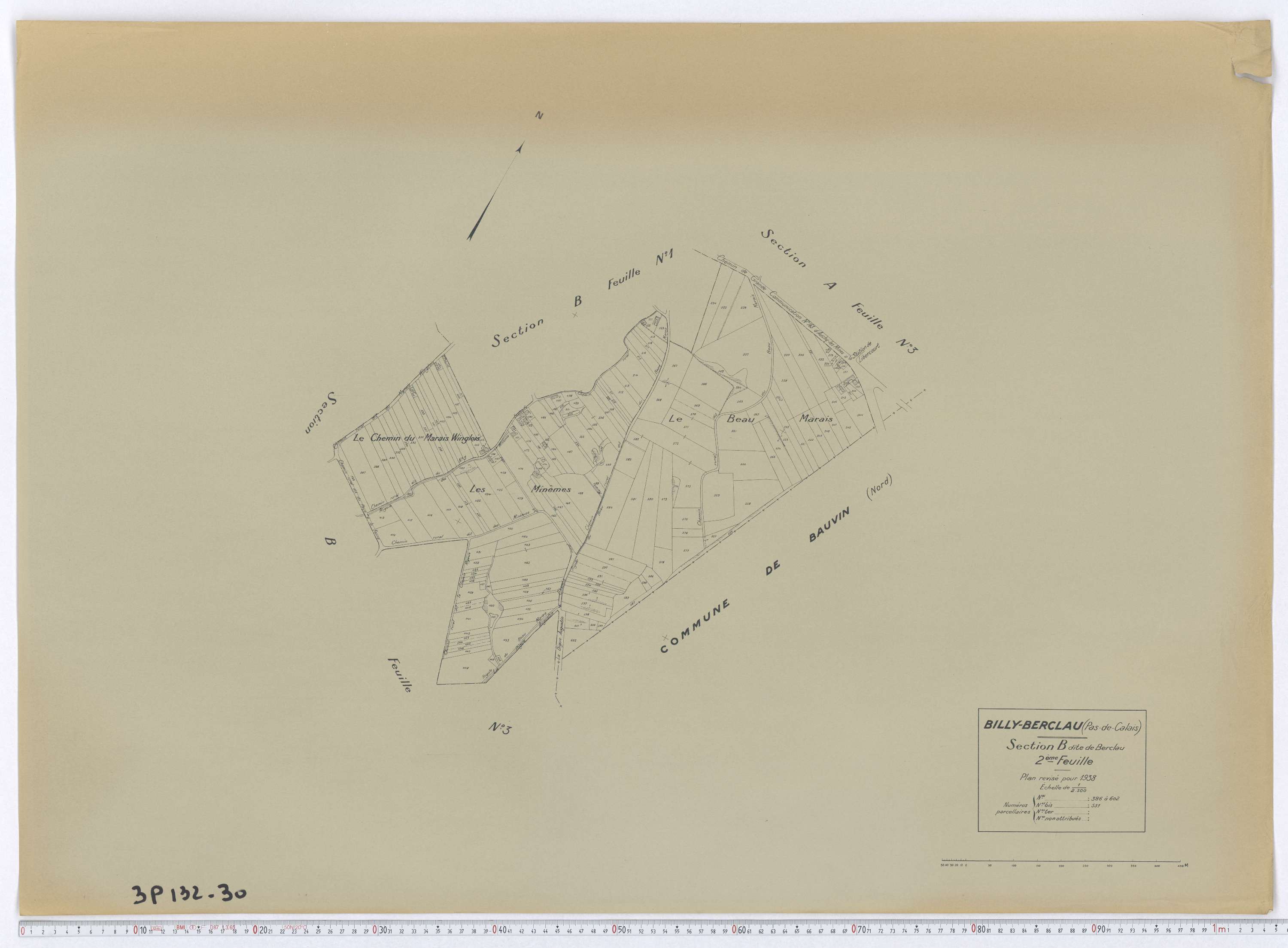 Billy-Berclau - Section B, feuille 2.