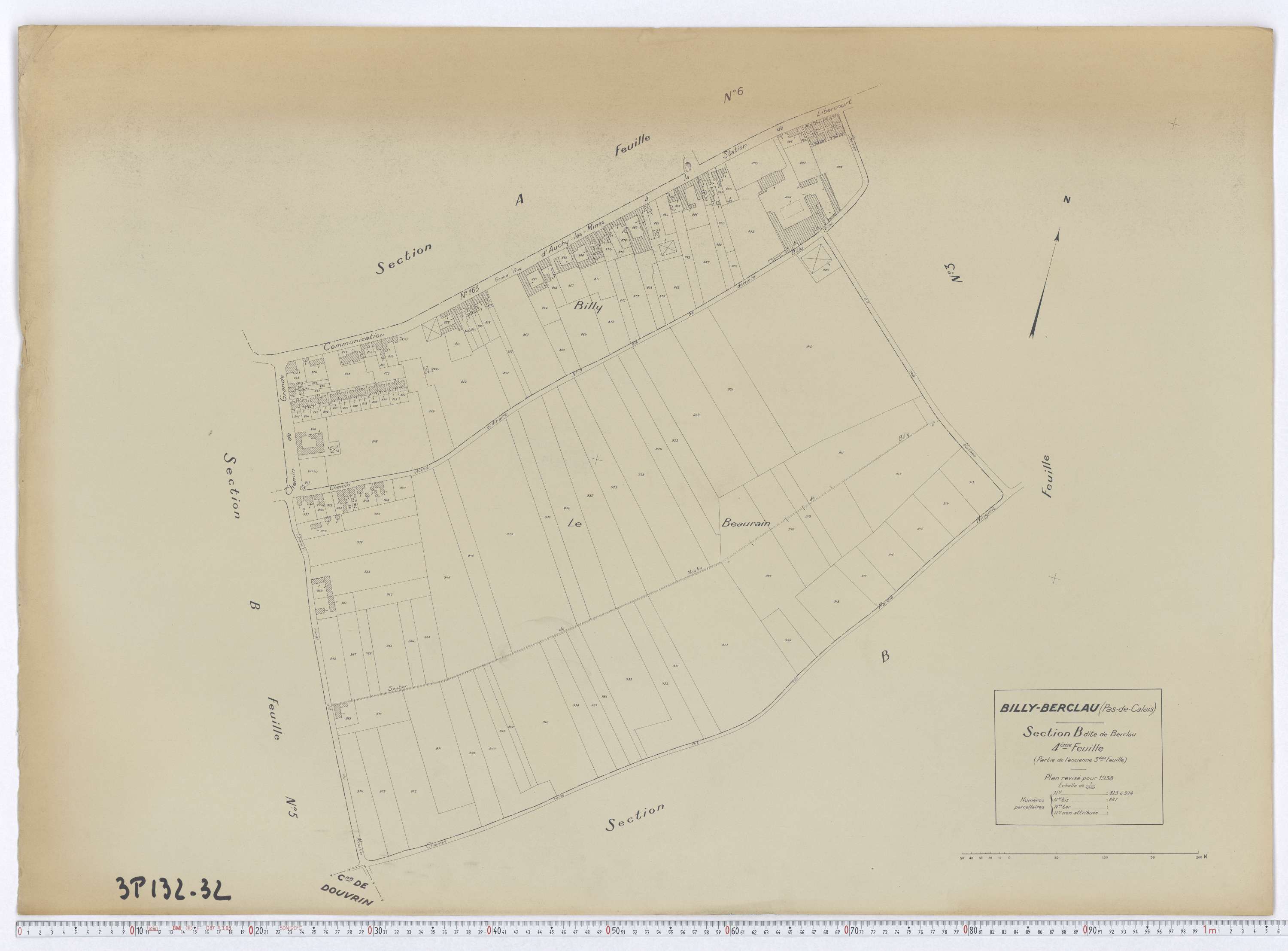 Billy-Berclau - Section B, feuille 4.