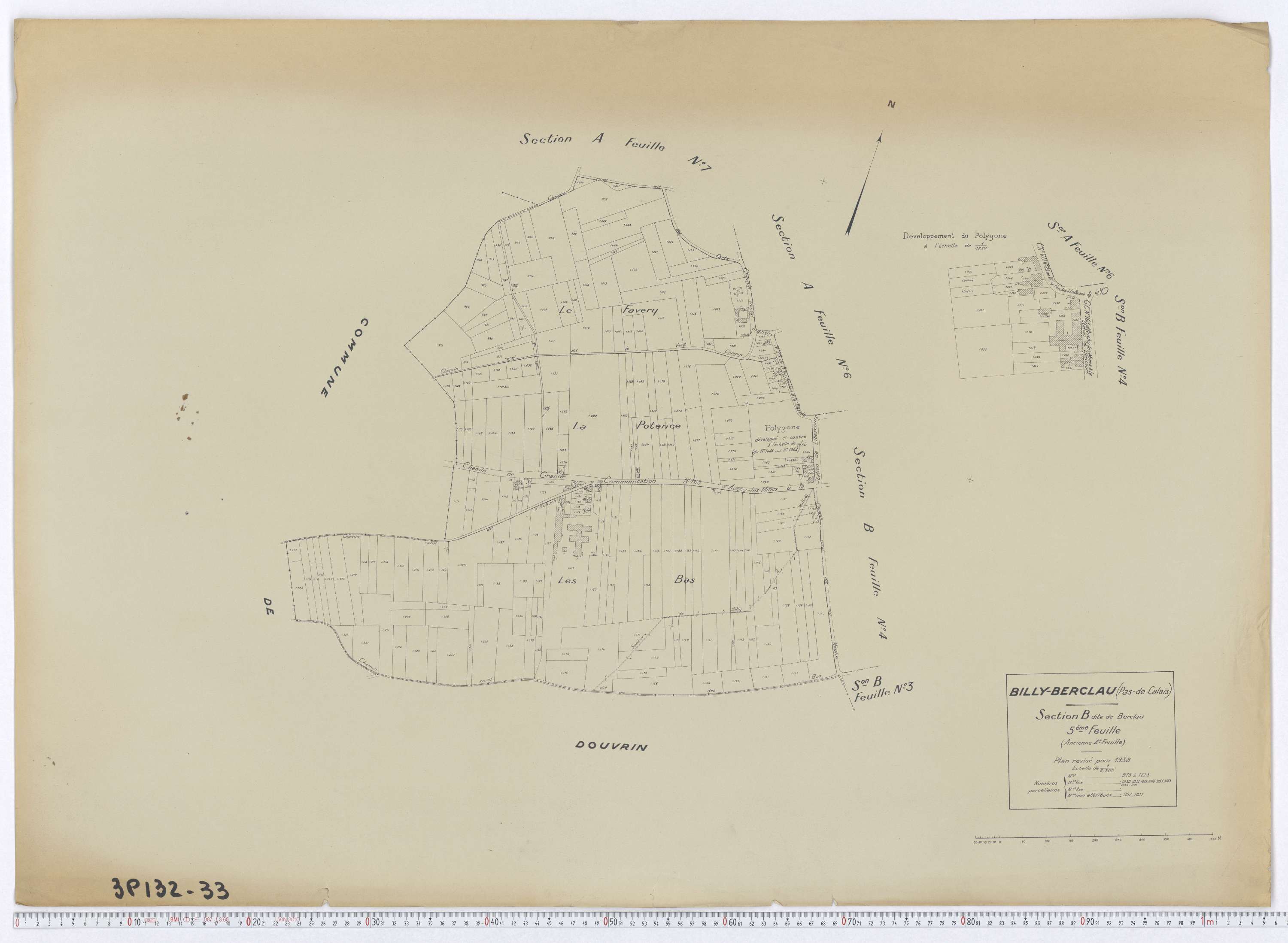 Billy-Berclau - Section B, feuille 5.