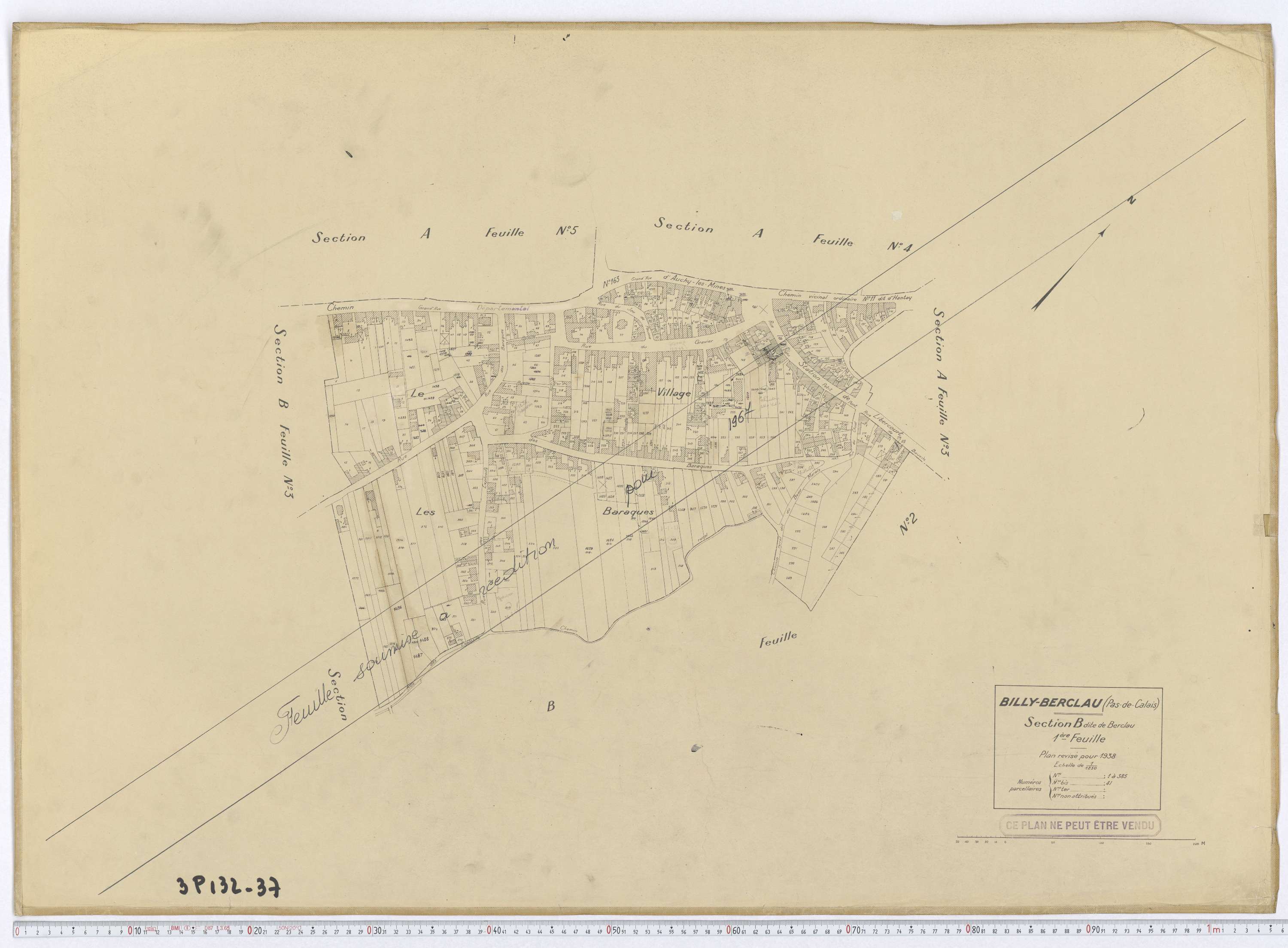 Billy-Berclau - Section B, feuille 1.
