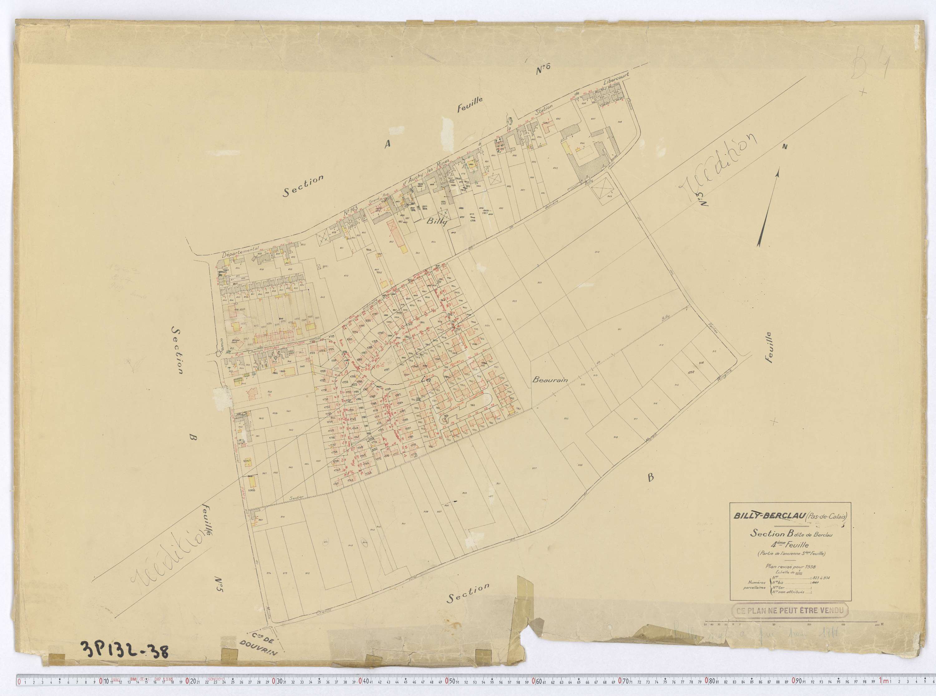 Billy-Berclau - Section B, feuille 4.