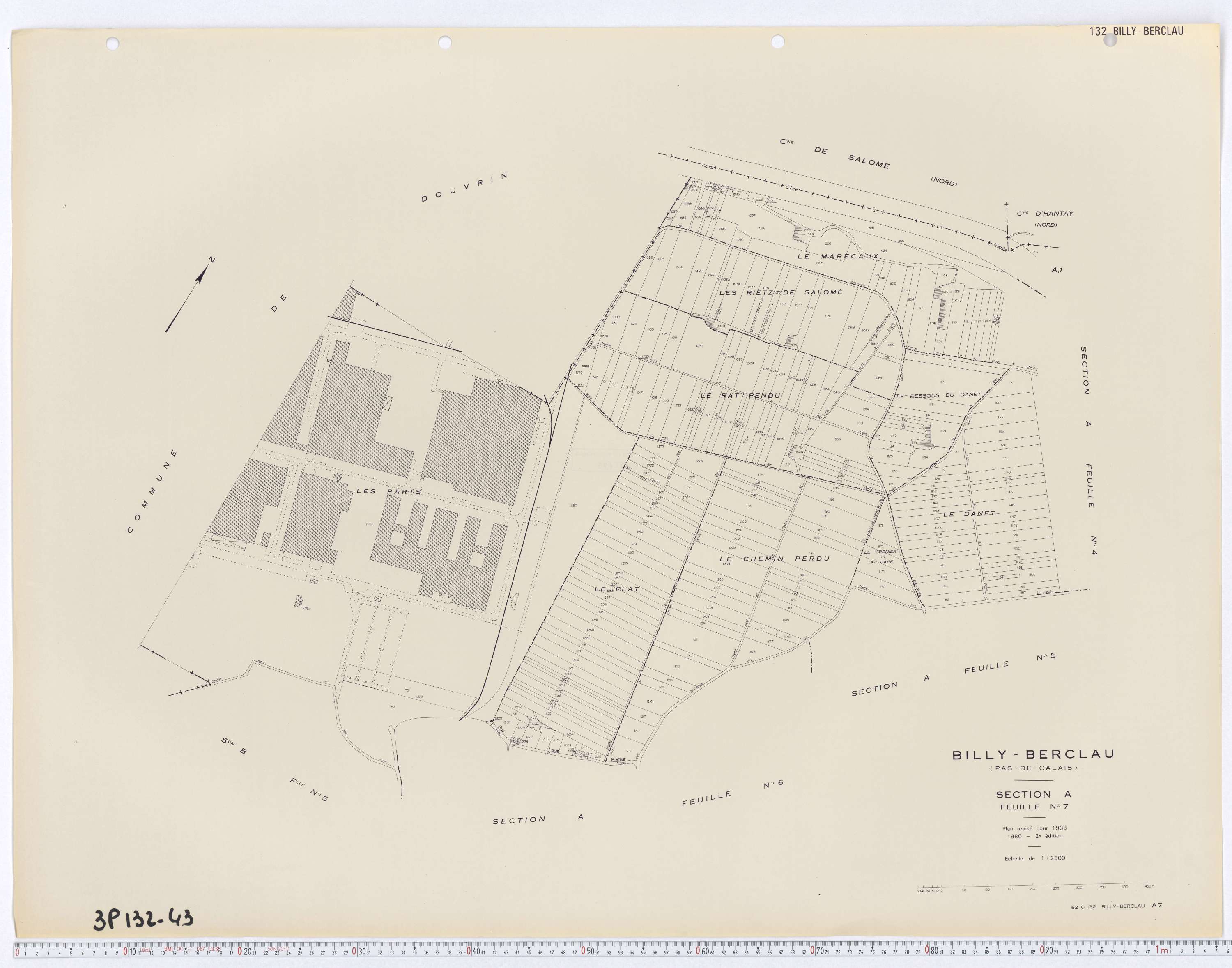 Billy-Berclau - Section A, feuille 7.
