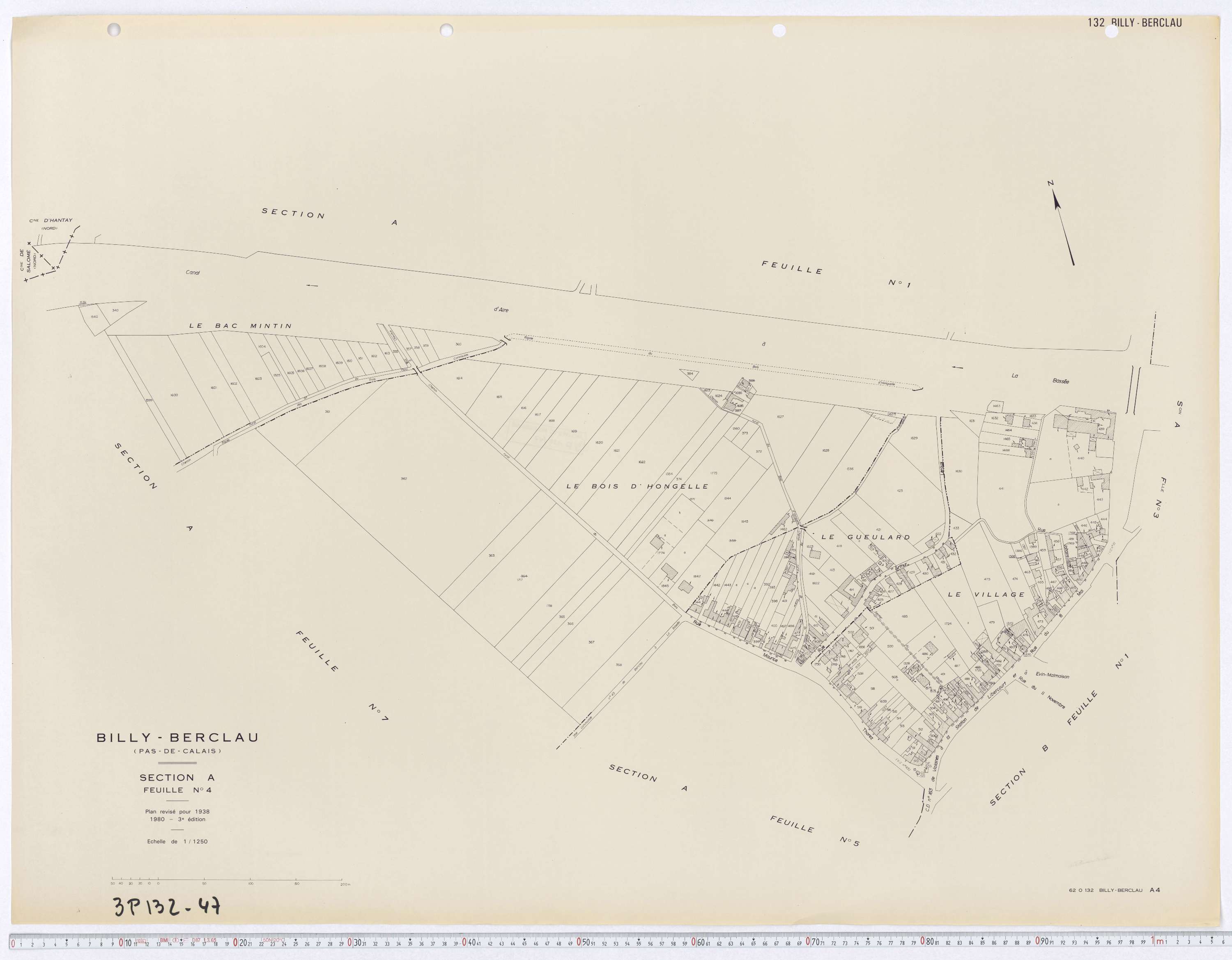 Billy-Berclau - Section A, feuille 4.