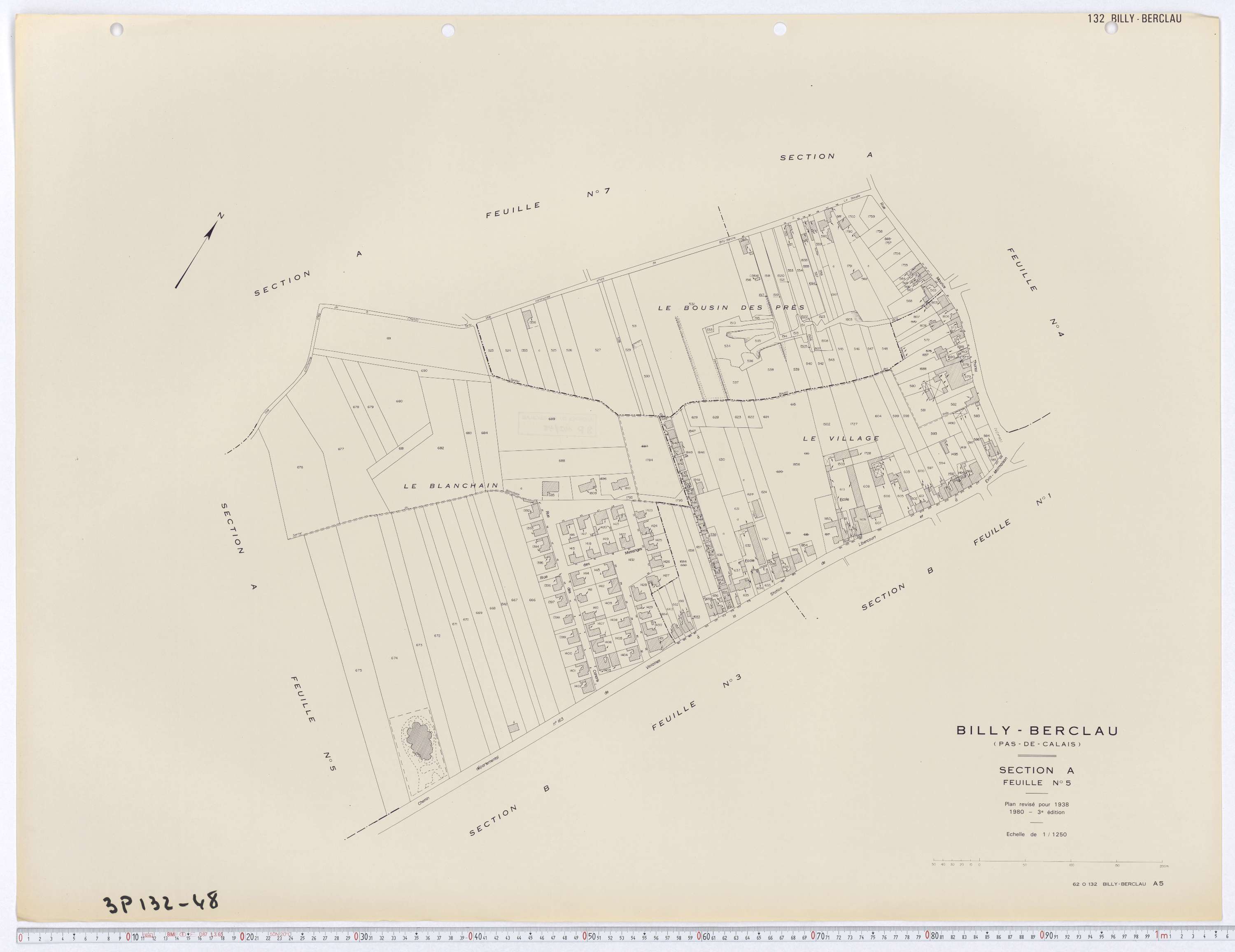 Billy-Berclau - Section A, feuille 5.