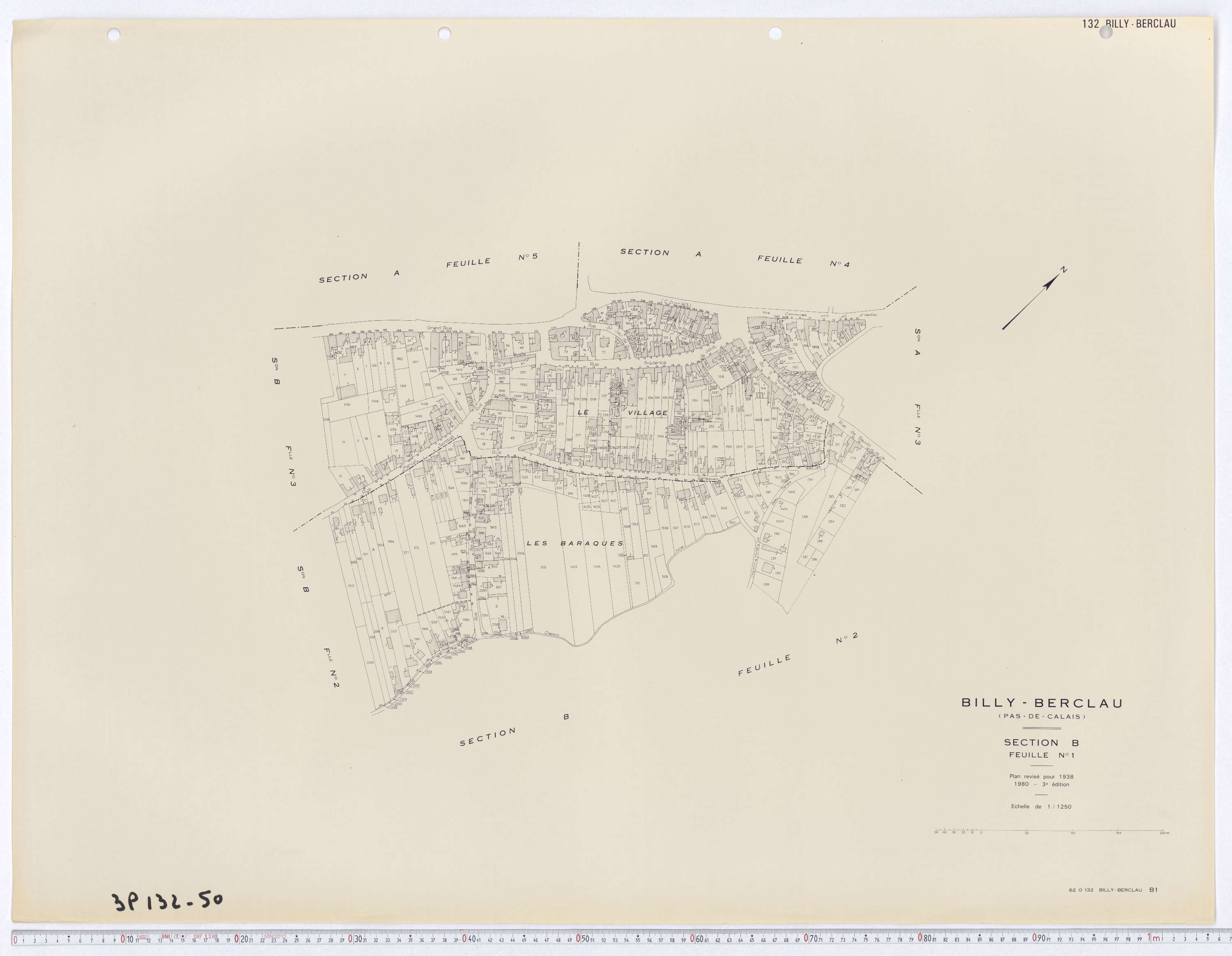 Billy-Berclau - Section B, feuille 1.