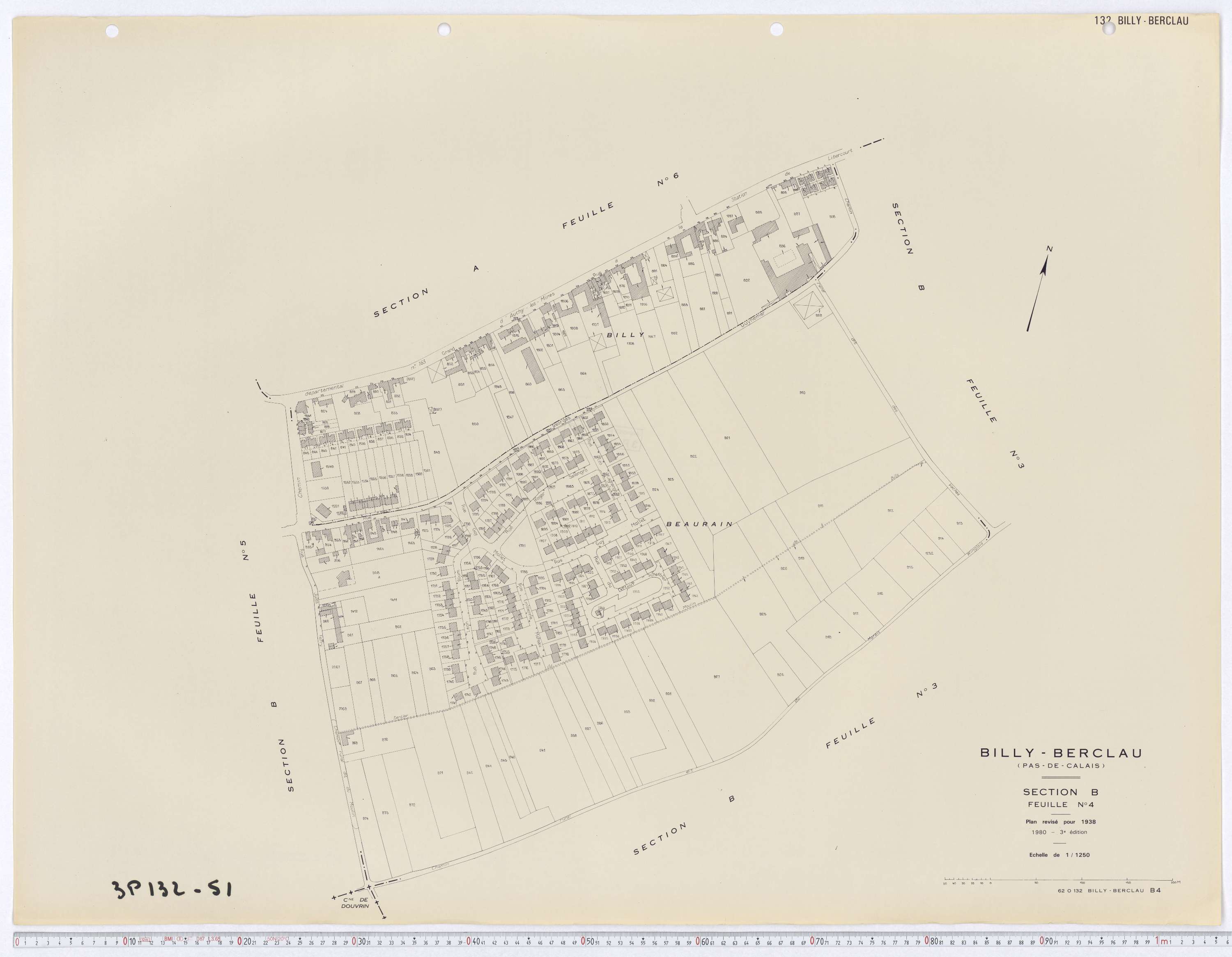 Billy-Berclau - Section B, feuille 4.