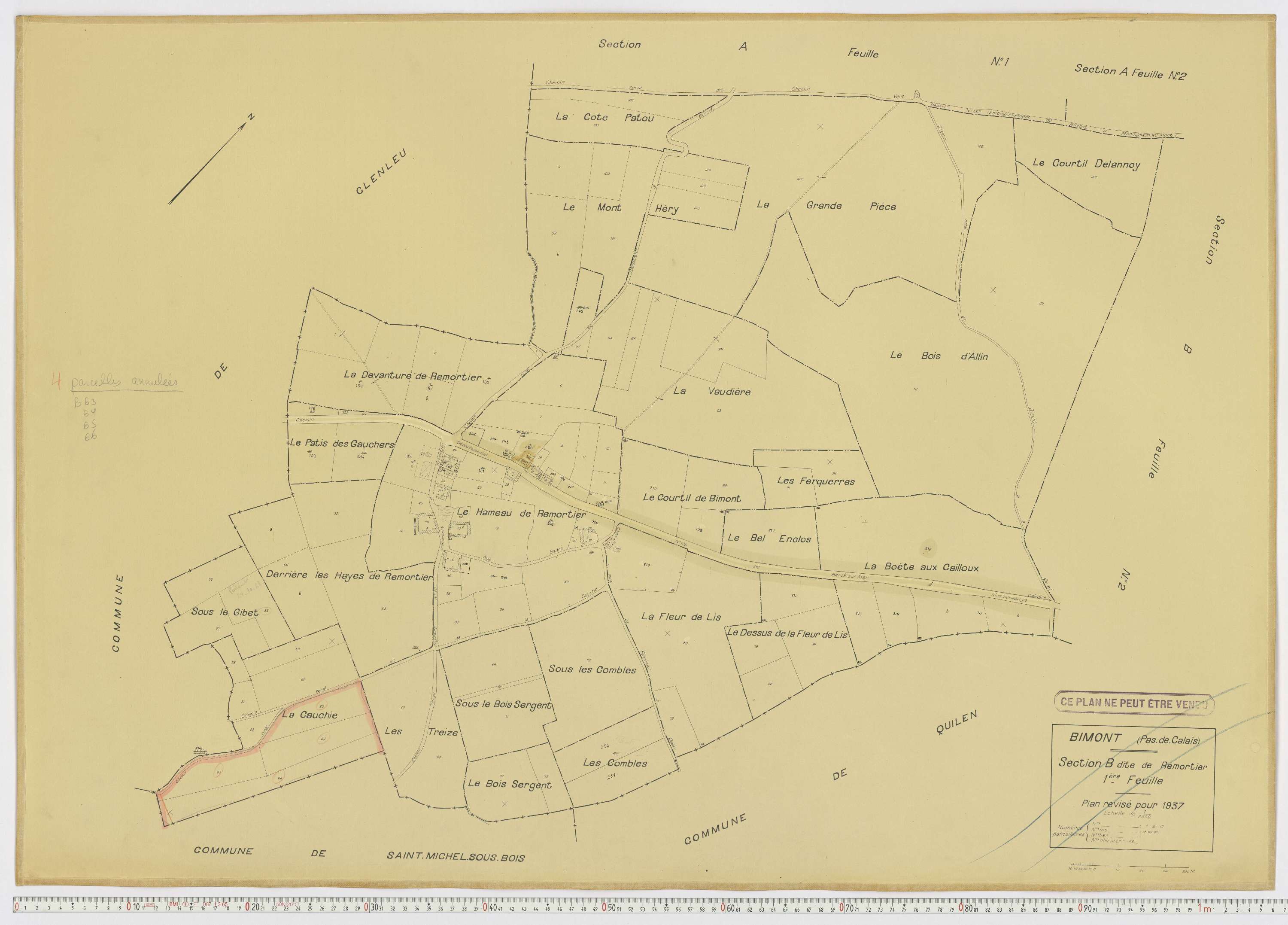 Bimont - Section B, feuille 1.