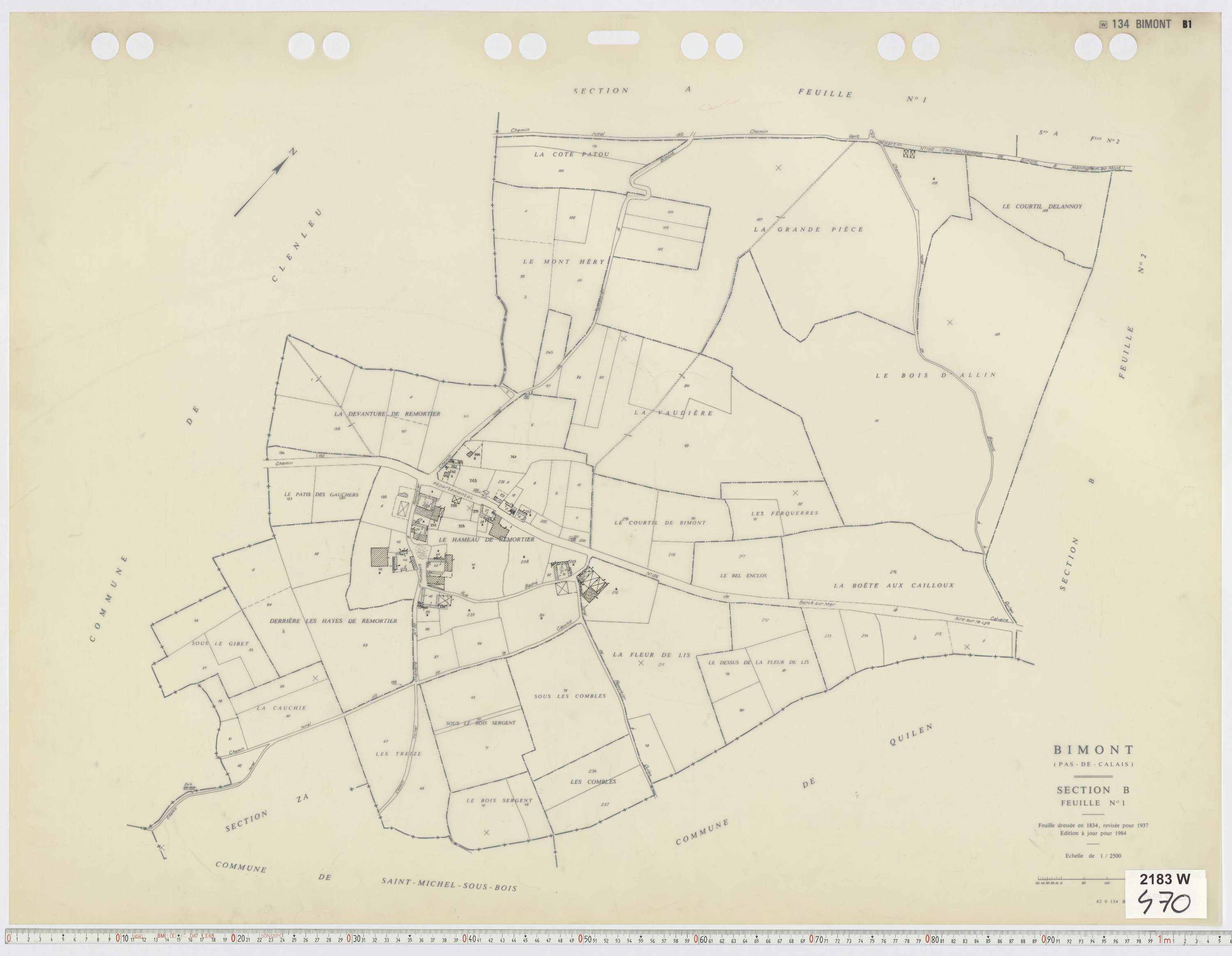 Bimont - Section B, feuille 1.