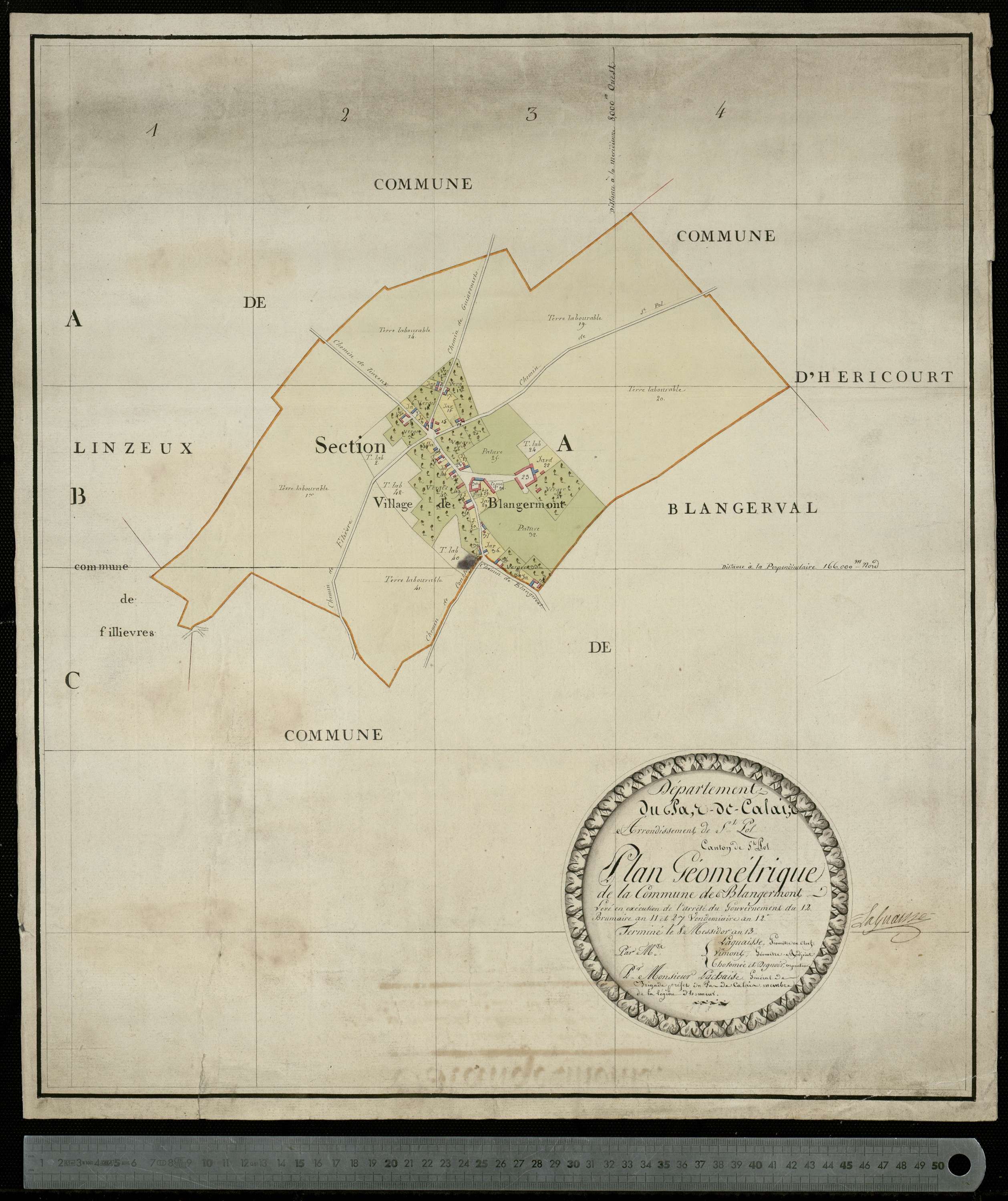 Blangerval-Blangermont - Plans par masses de cultures