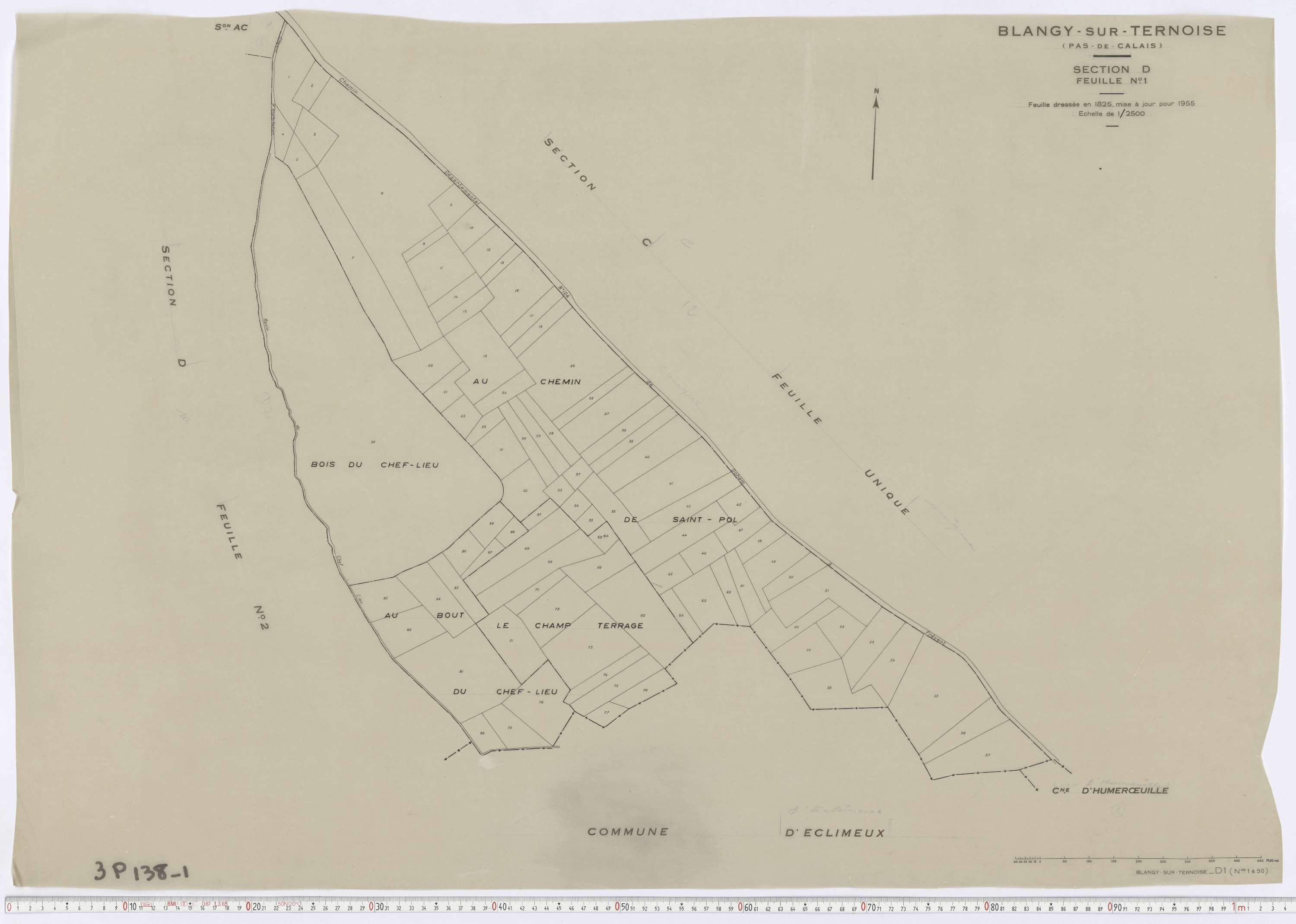 Blangy-sur-Ternoise - Section D, feuille 1.