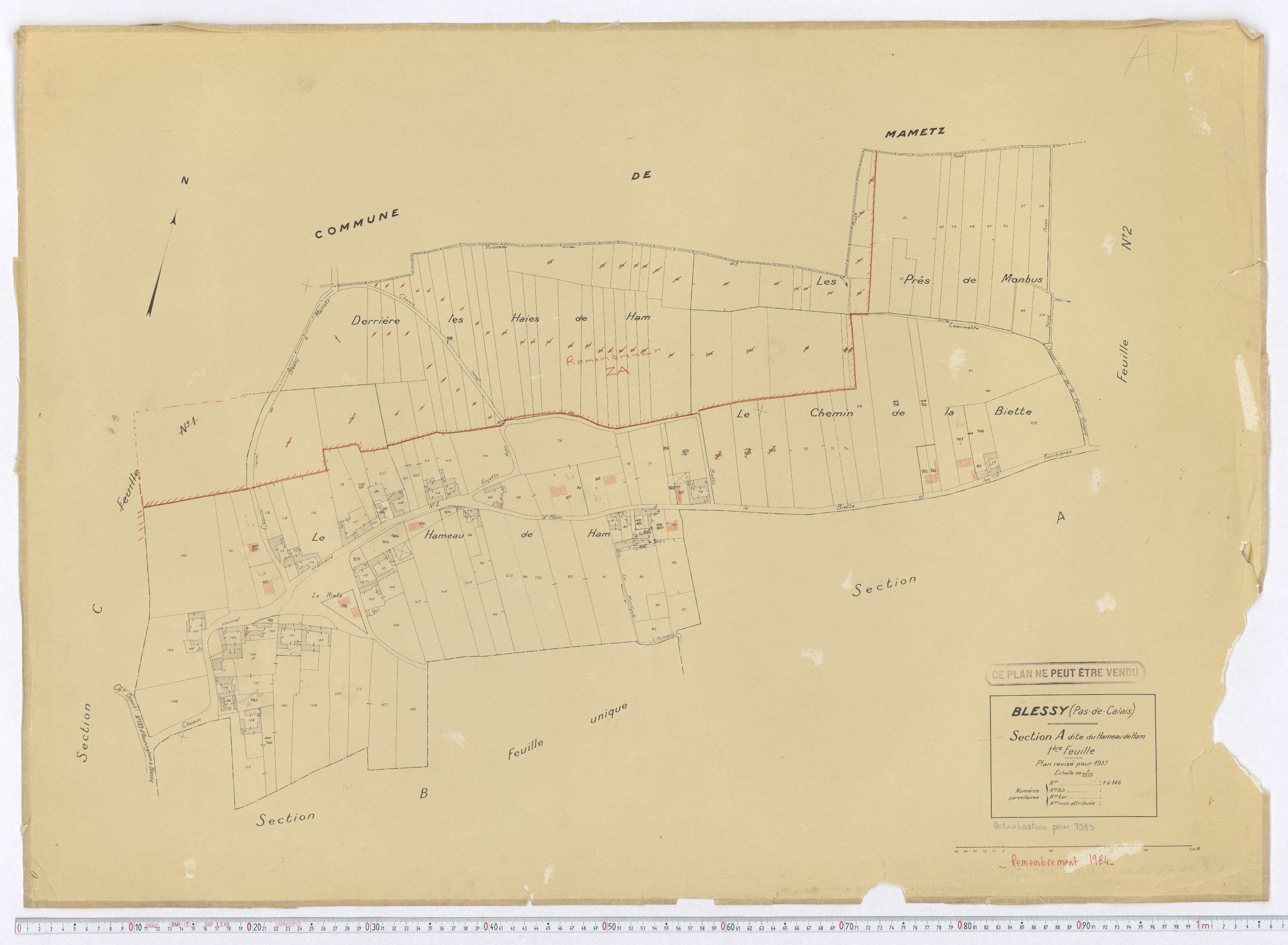 Blessy - Section A, feuille 1.