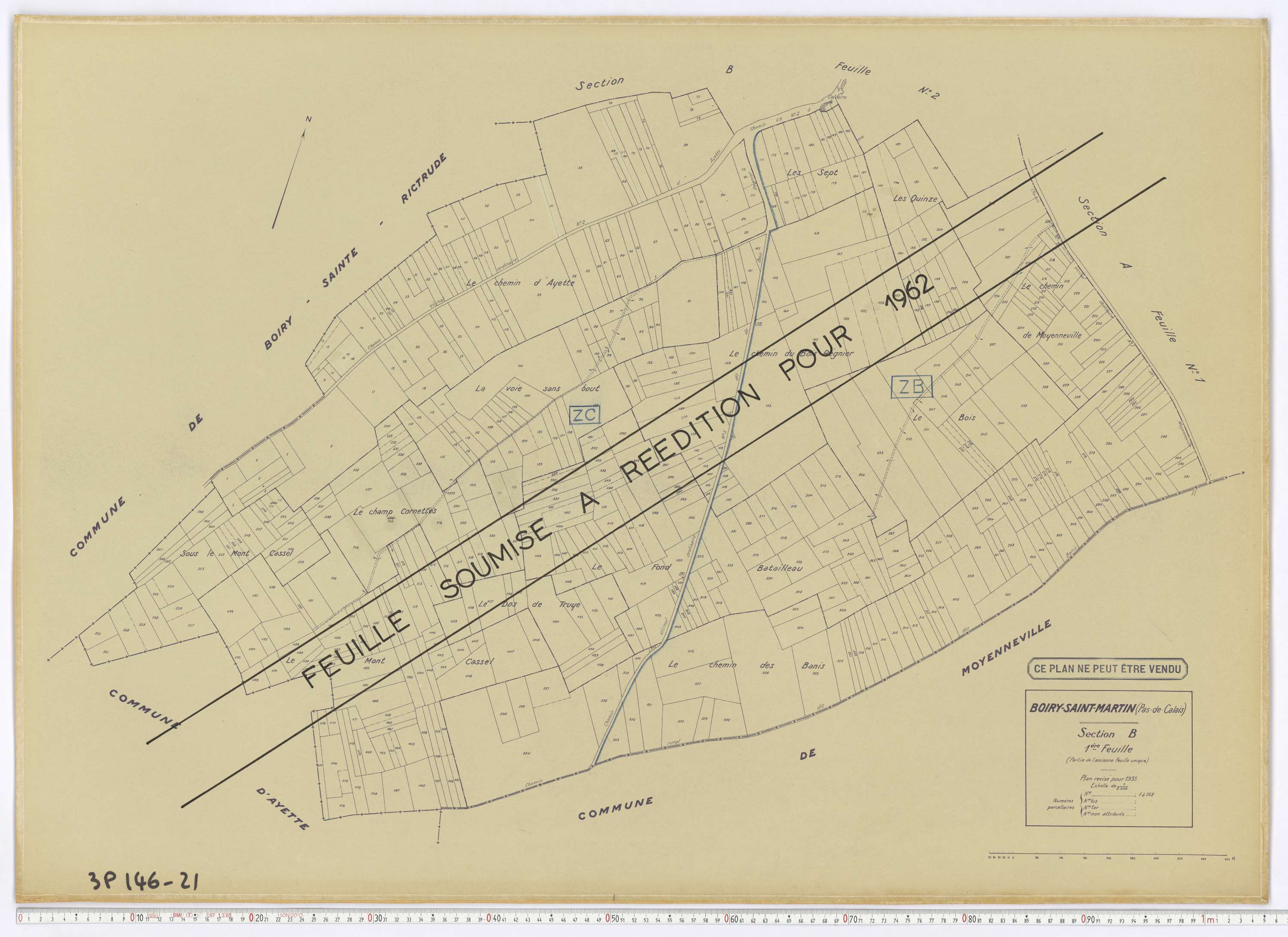 Boiry-Saint-Martin - Section B, feuille 1.