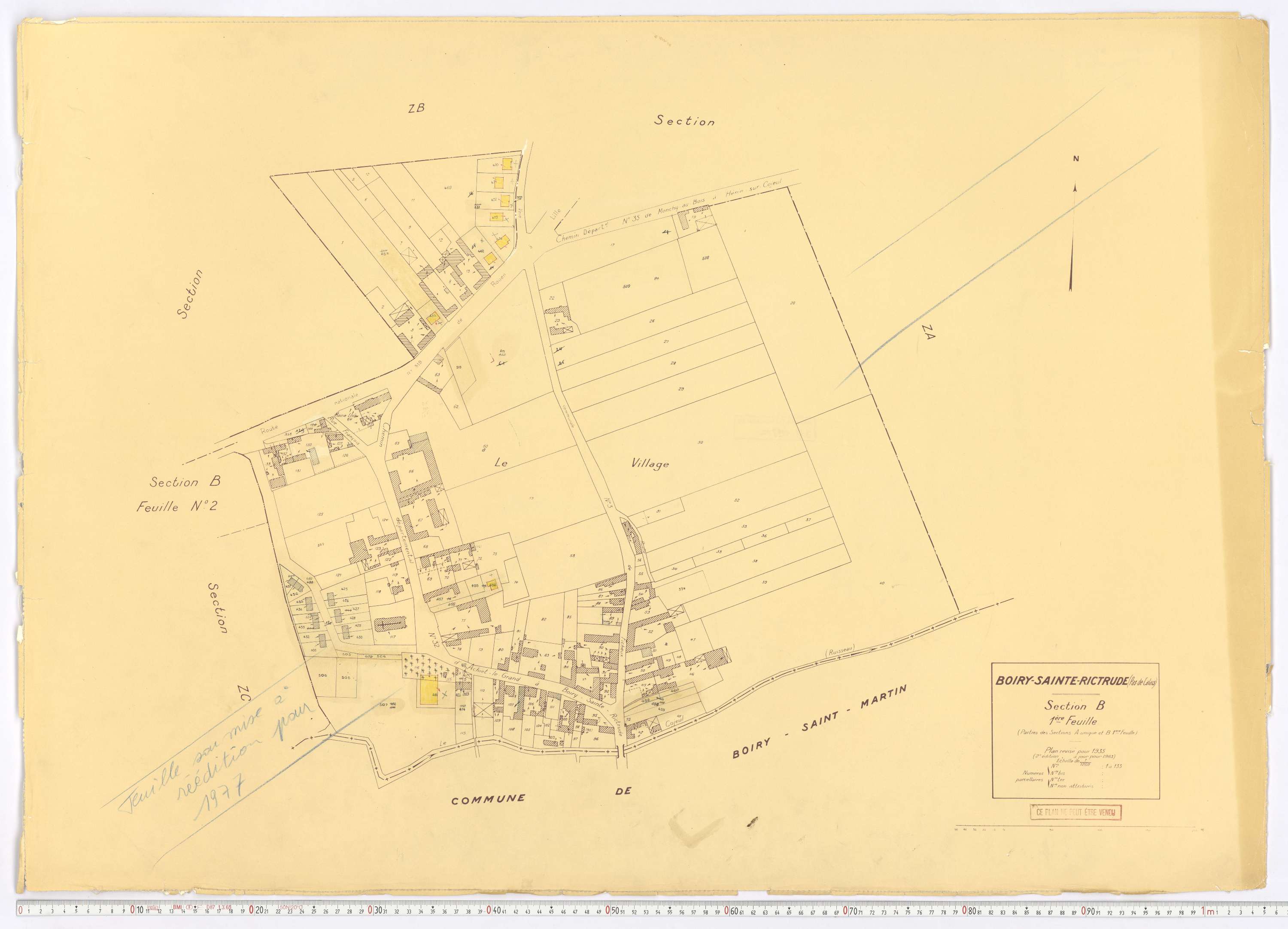 Boiry-Sainte-Rictrude - Section B, feuille 1.