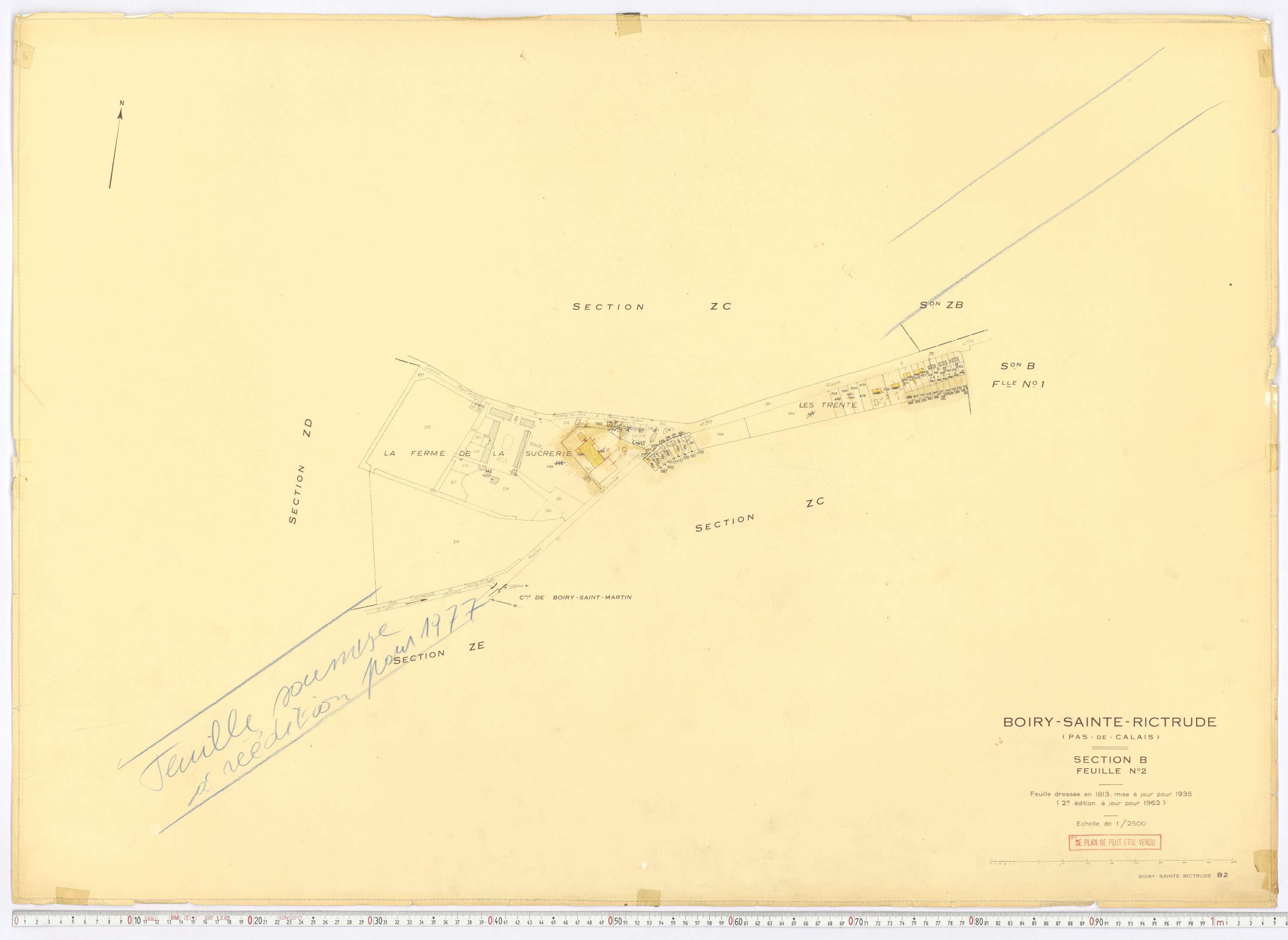 Boiry-Sainte-Rictrude - Section B, feuille 2.