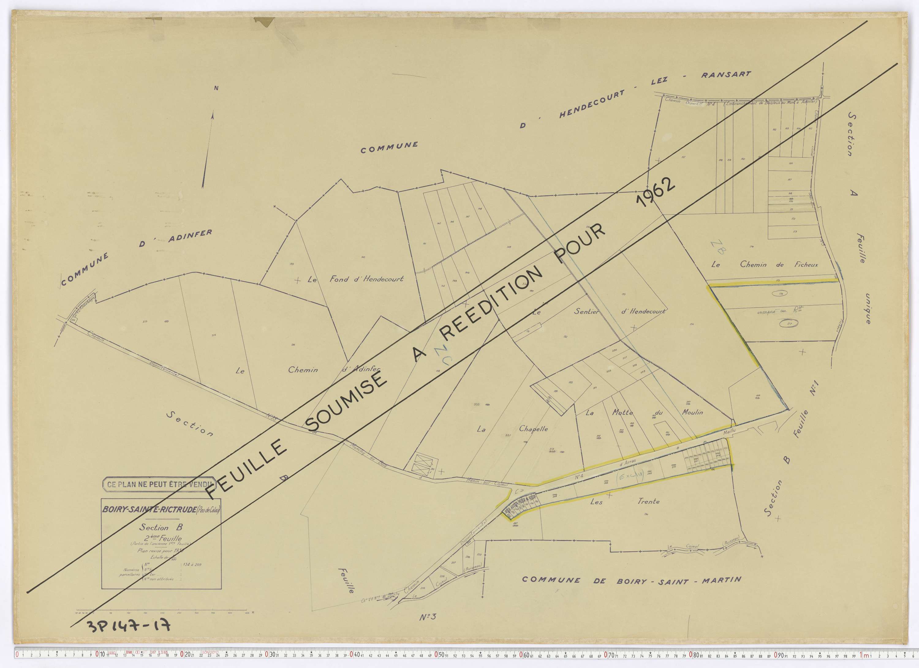 Boiry-Sainte-Rictrude - Section B, feuille 2.