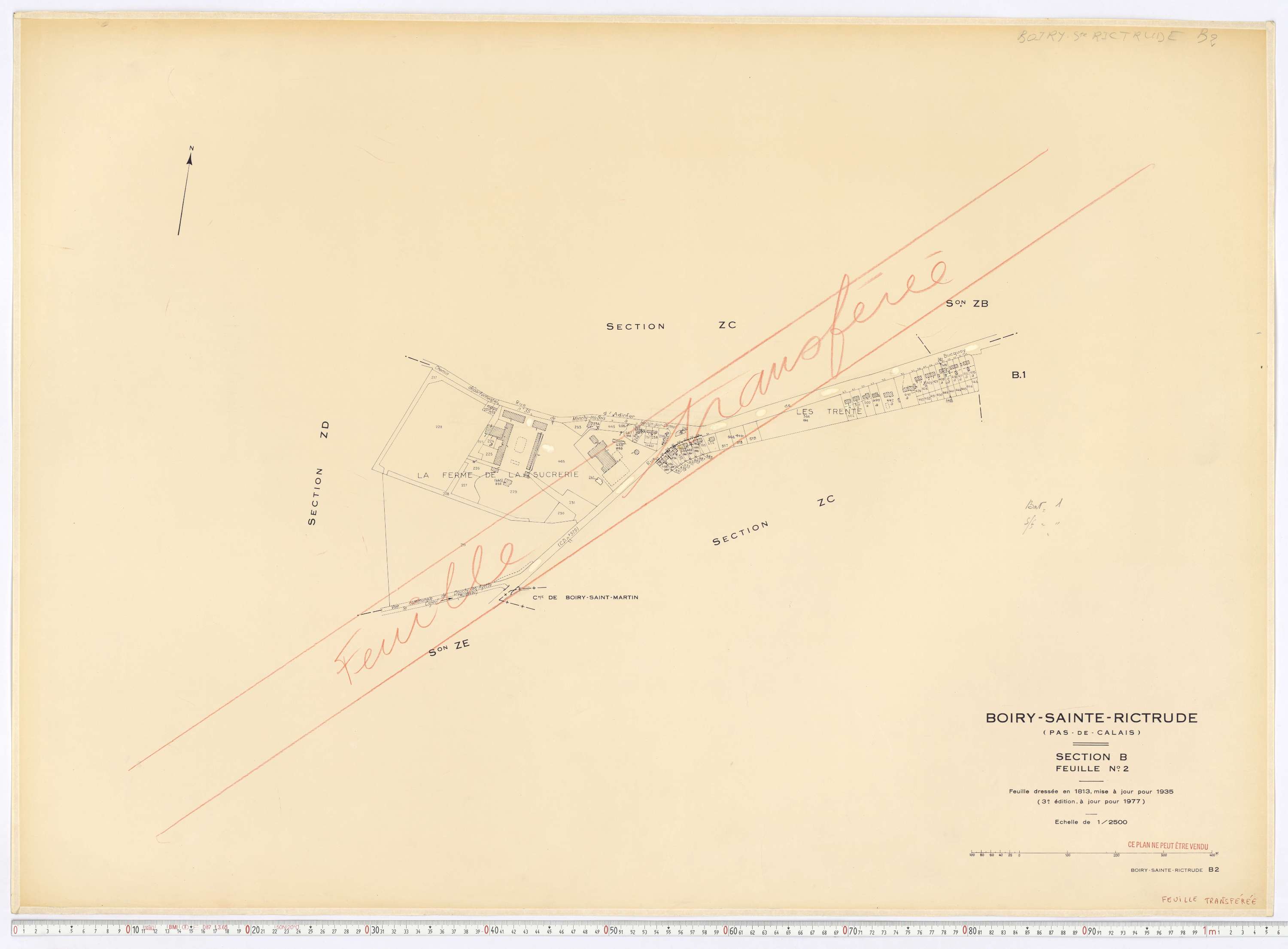 Boiry-Sainte-Rictrude - Section B, feuille 2.