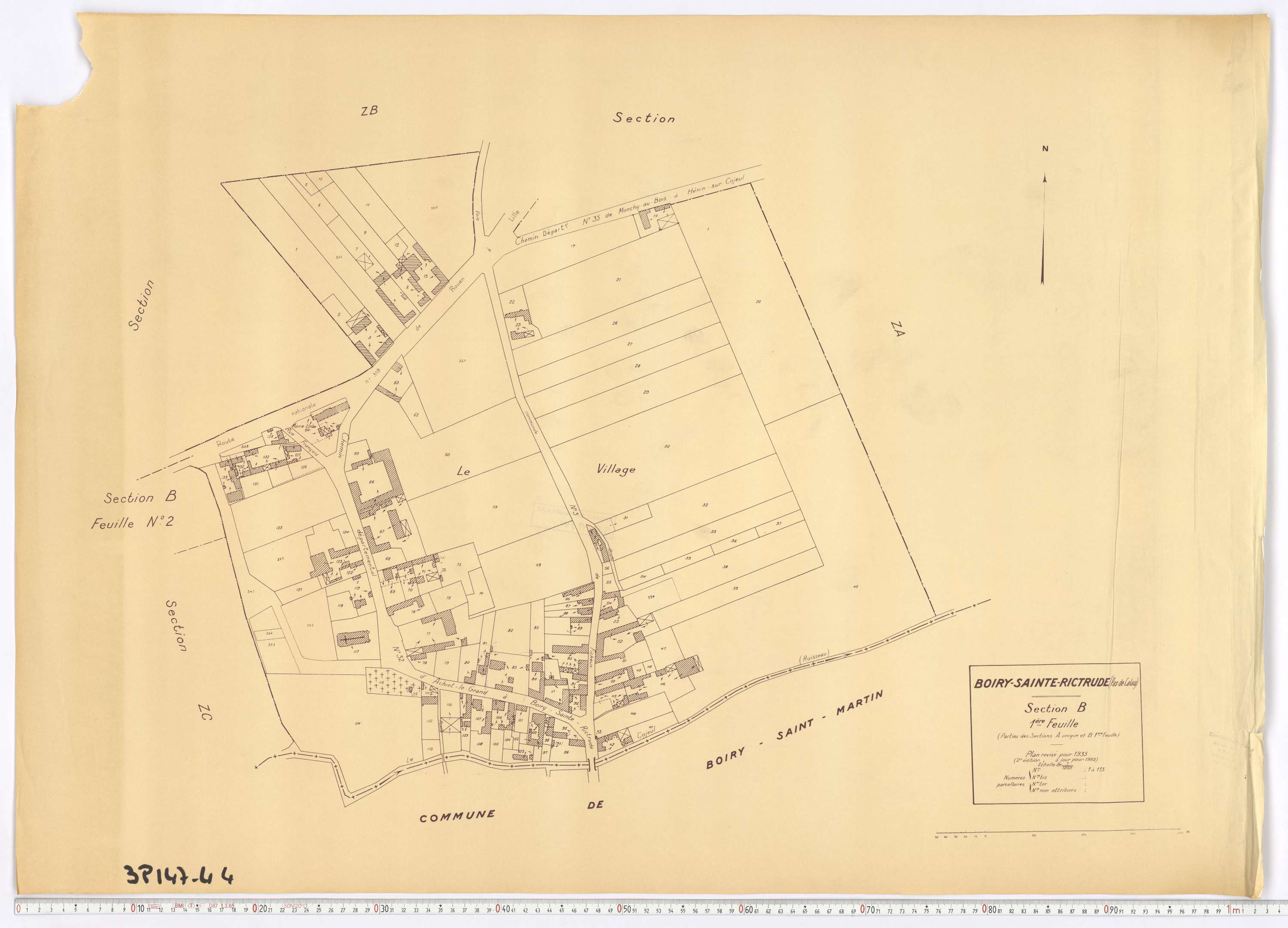 Boiry-Sainte-Rictrude - Section B, feuille 1.