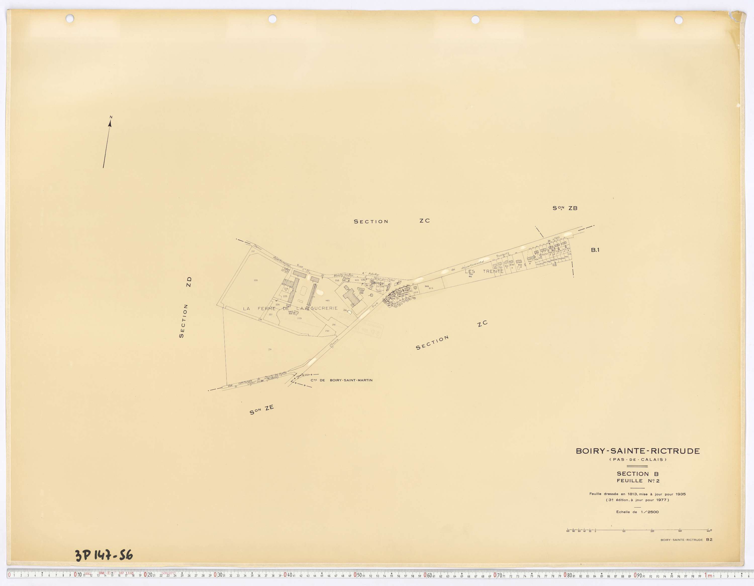 Boiry-Sainte-Rictrude - Section B, feuille 2.