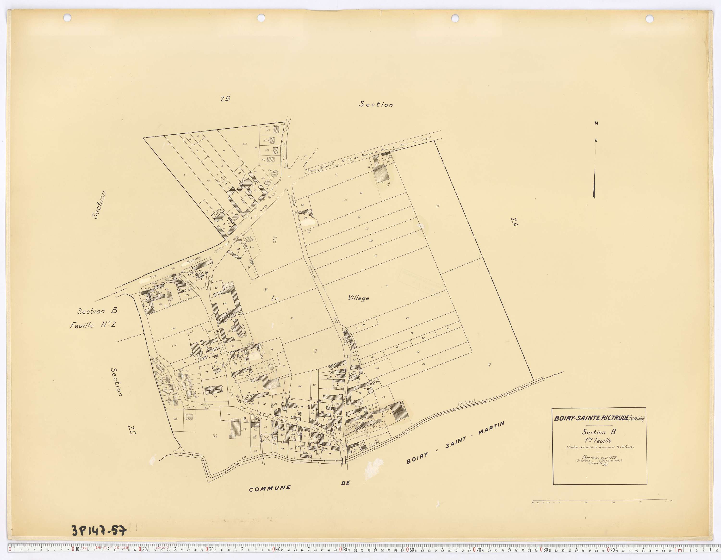 Boiry-Sainte-Rictrude - Section B, feuille 1.