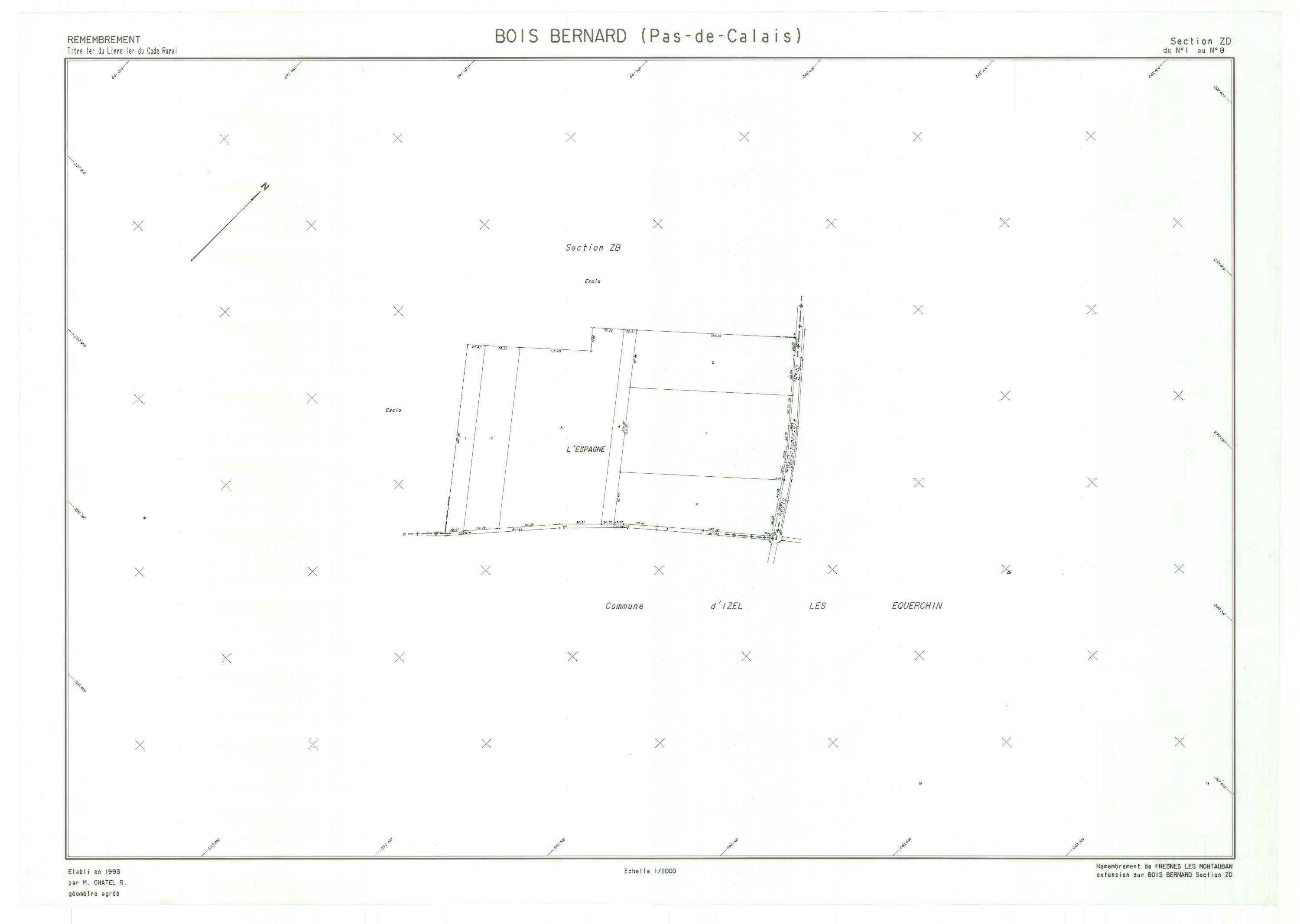Bois-Bernard - Plan de remembrement : section ZD.