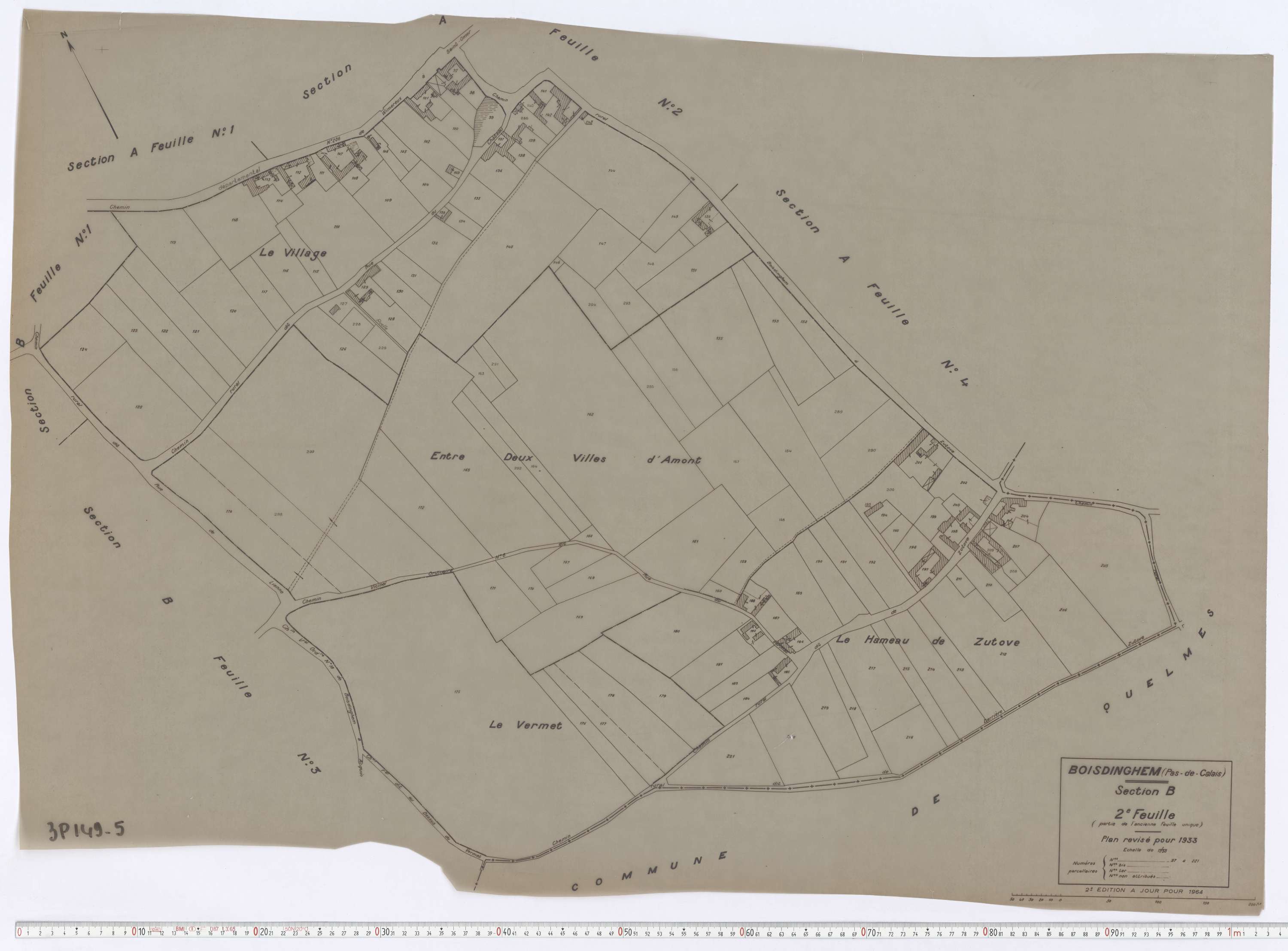 Boisdinghem - Section B, feuille 2.