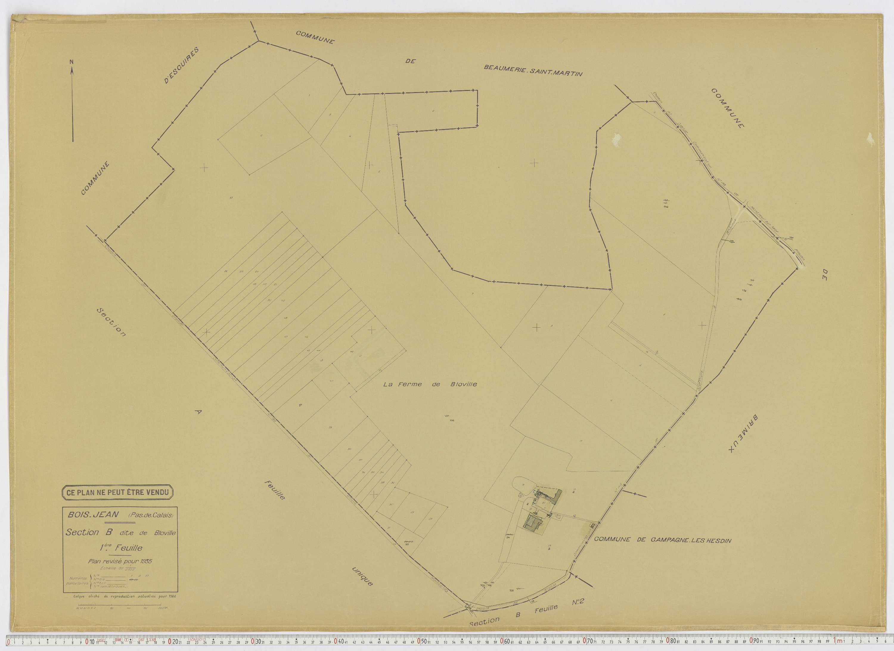 Boisjean - Section B, feuille 1.