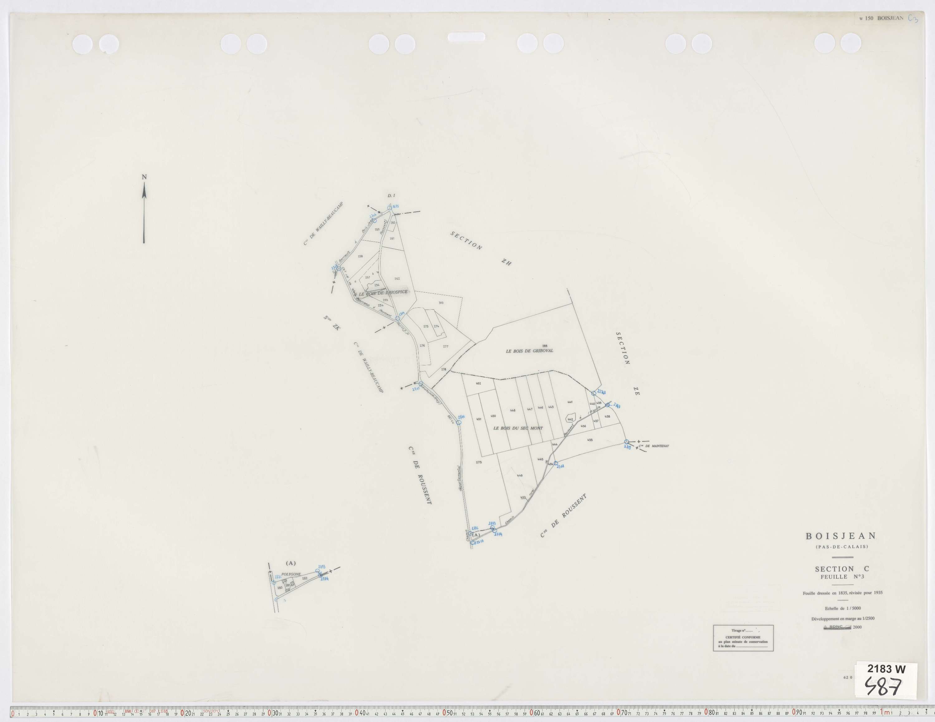 Boisjean - Section C, feuille 3.