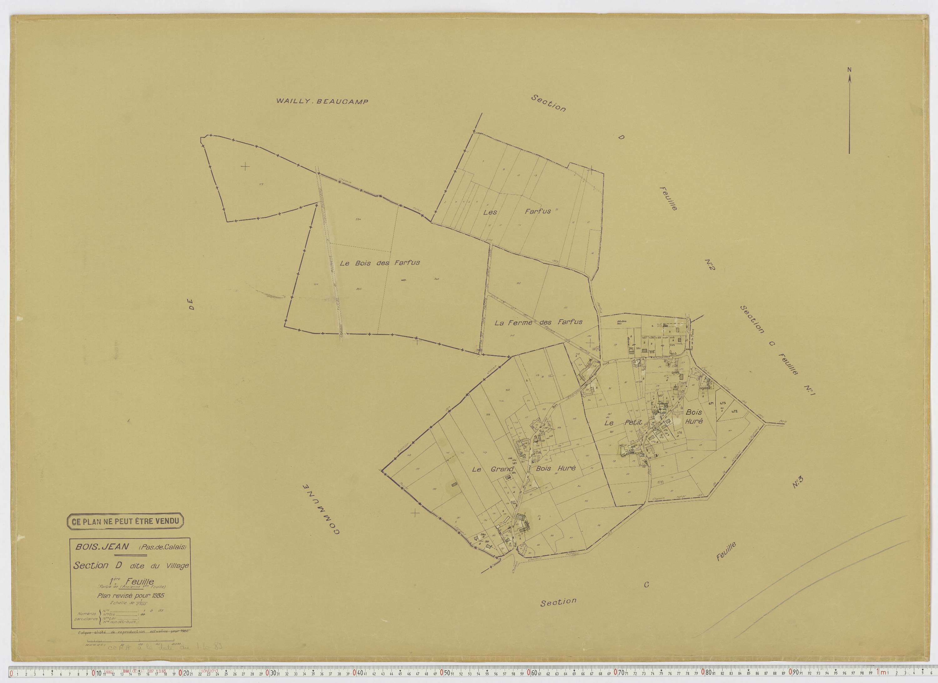 Boisjean - Section D, feuille 1.