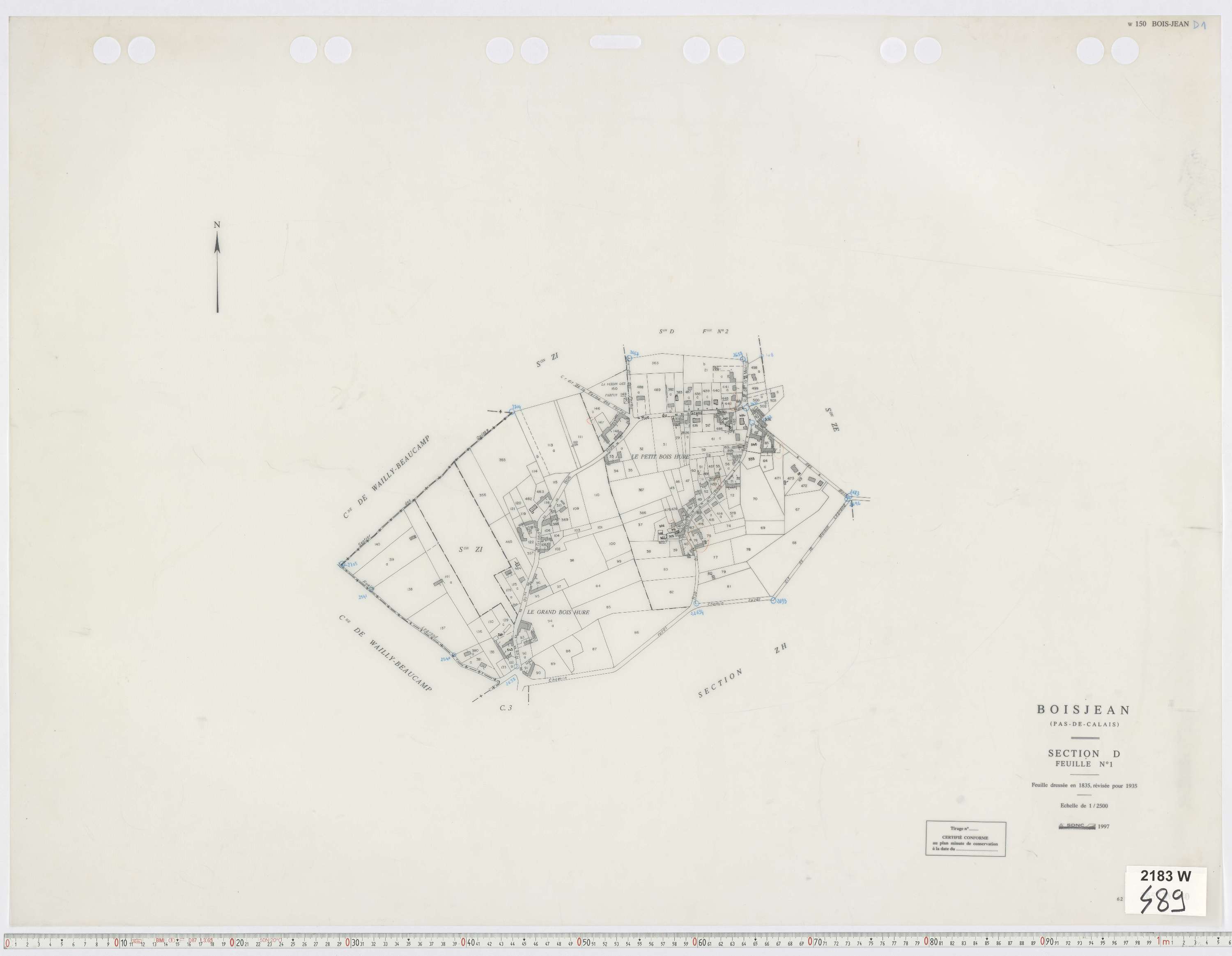 Boisjean - Section D, feuille 1.