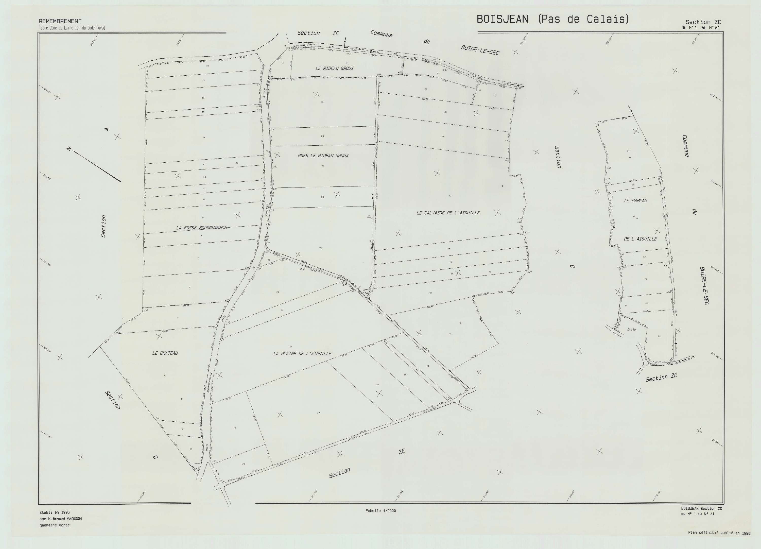 Boisjean - Plan de remembrement : section ZD.