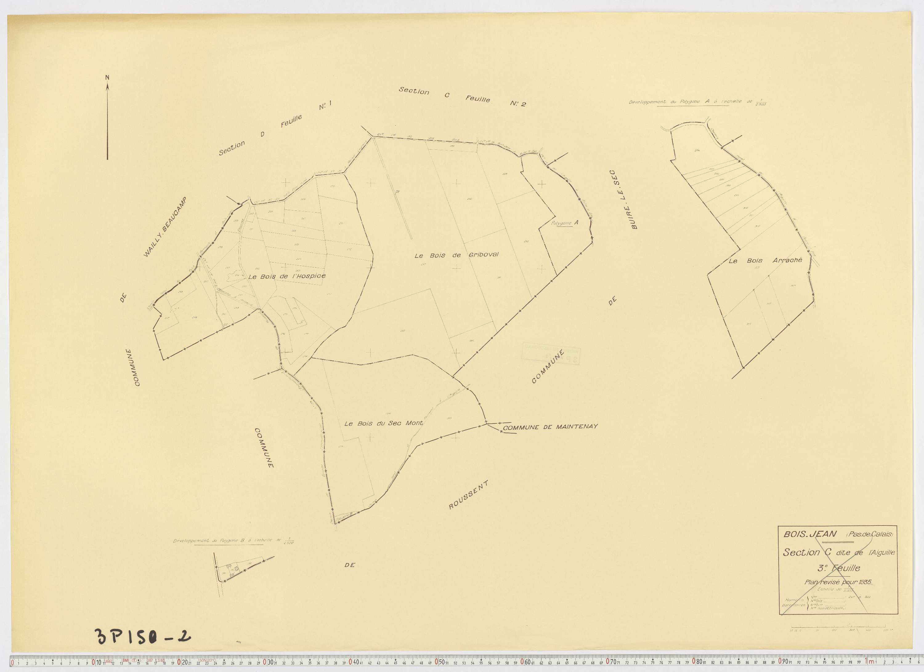 Boisjean - Section C, feuille 3.