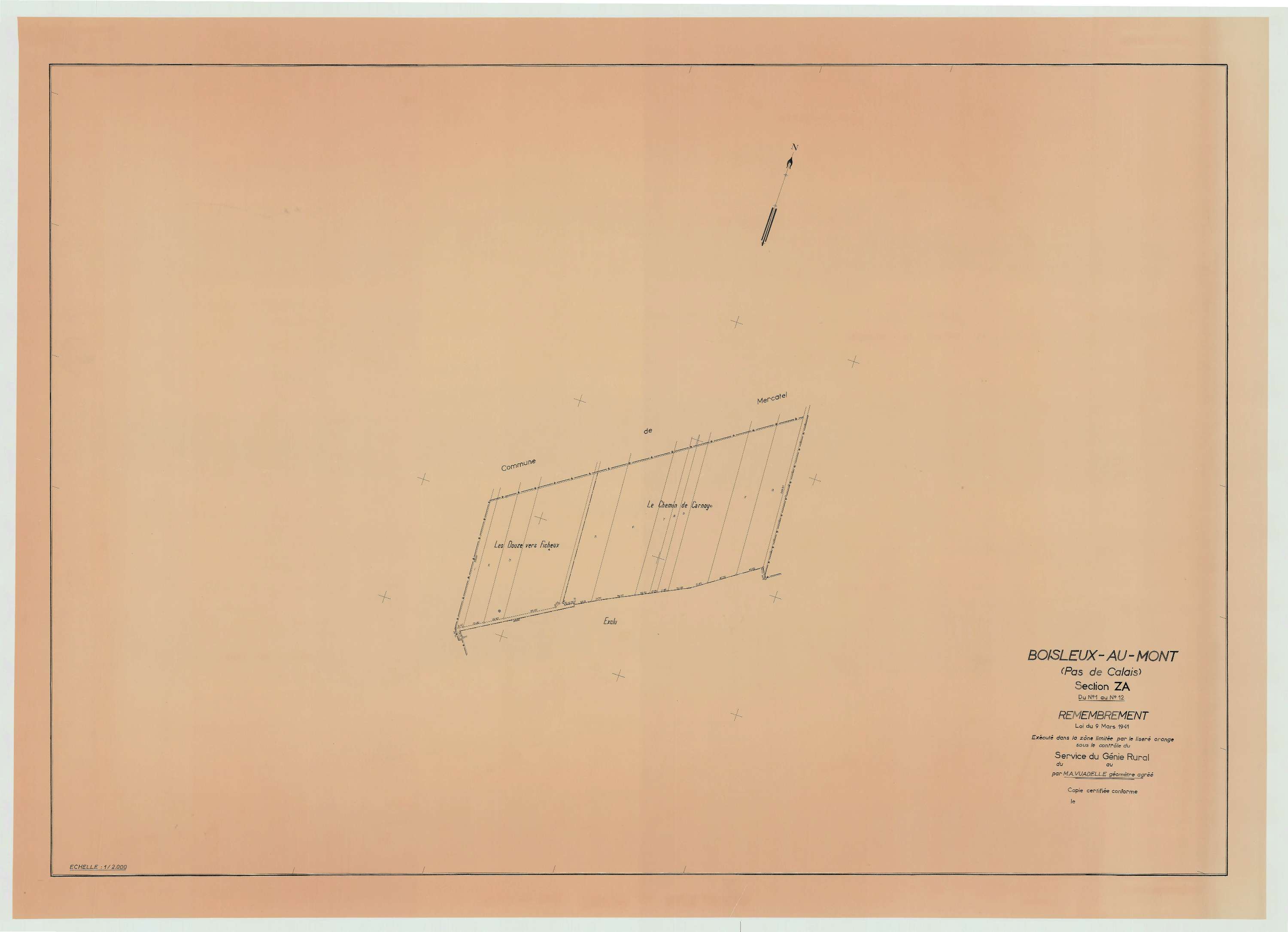 Boisleux-au-Mont - Plan de remembrement : section ZA.