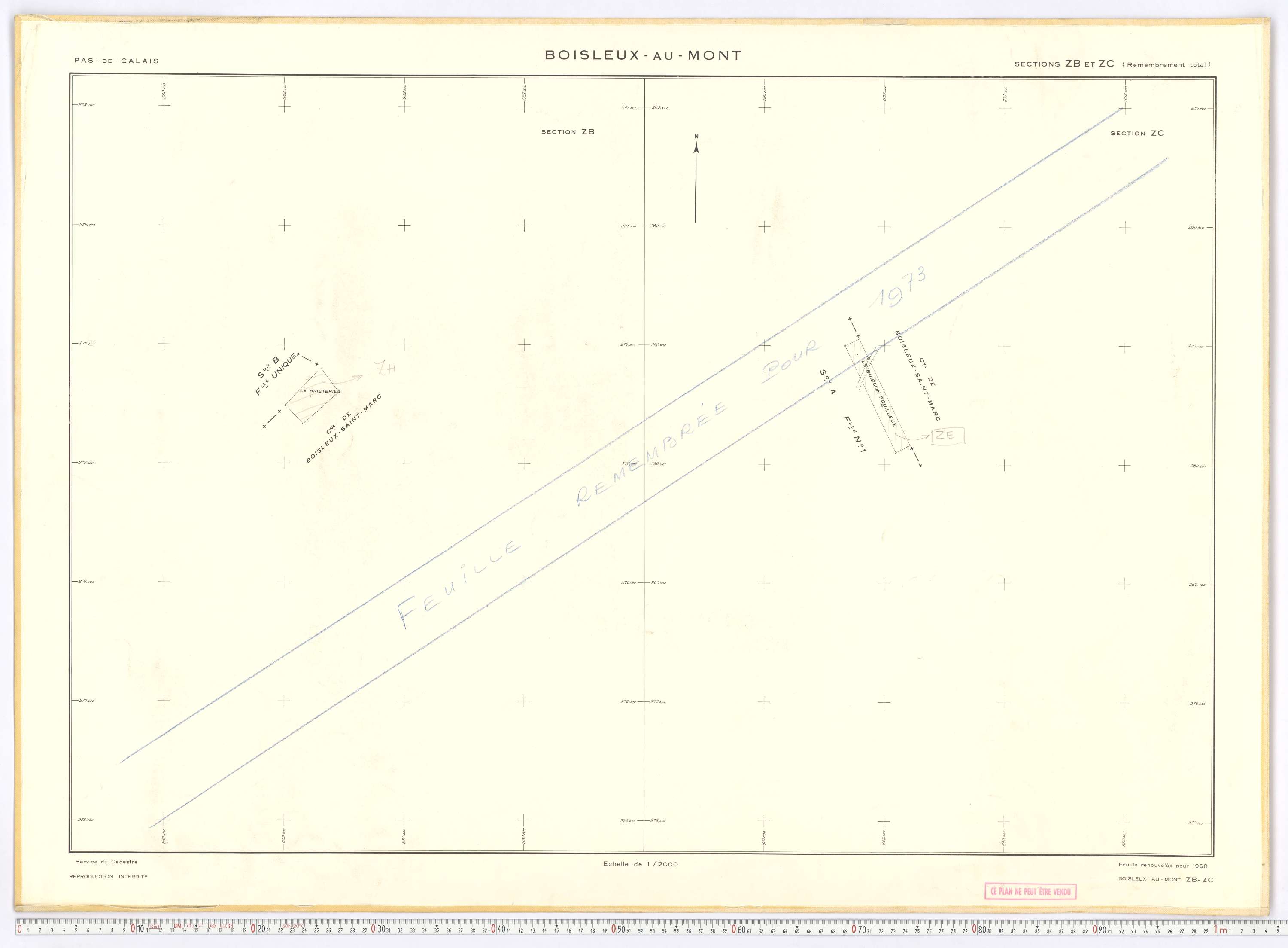 Boisleux-au-Mont - Sections ZB et ZC.